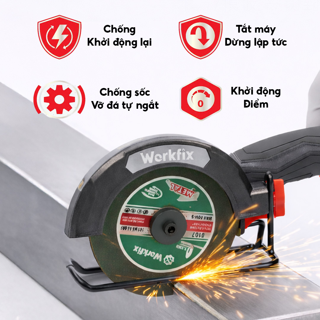 Máy Cắt Mini Workfix WF-AG100MN - Trục M10 - Có Đảo Chiều - Ảnh 6