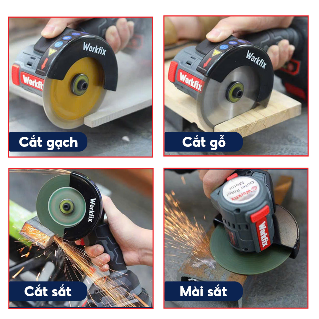 Máy Cắt Mini Workfix WF-AG100MN - Trục M10 - Có Đảo Chiều - Ảnh 3