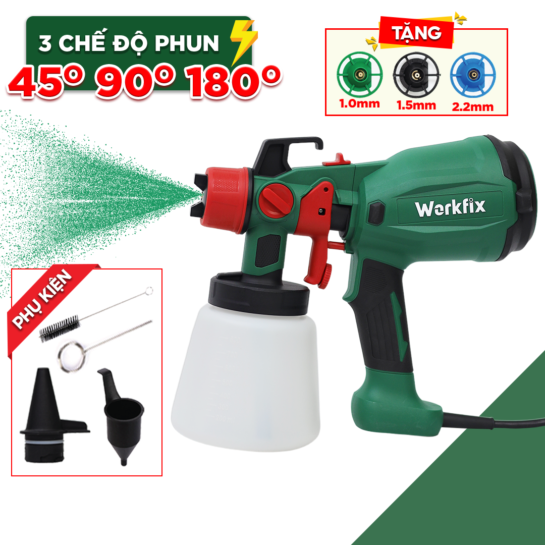 Máy Phun Sơn Điện WF-SPS800ML, Chính hãng Workfix