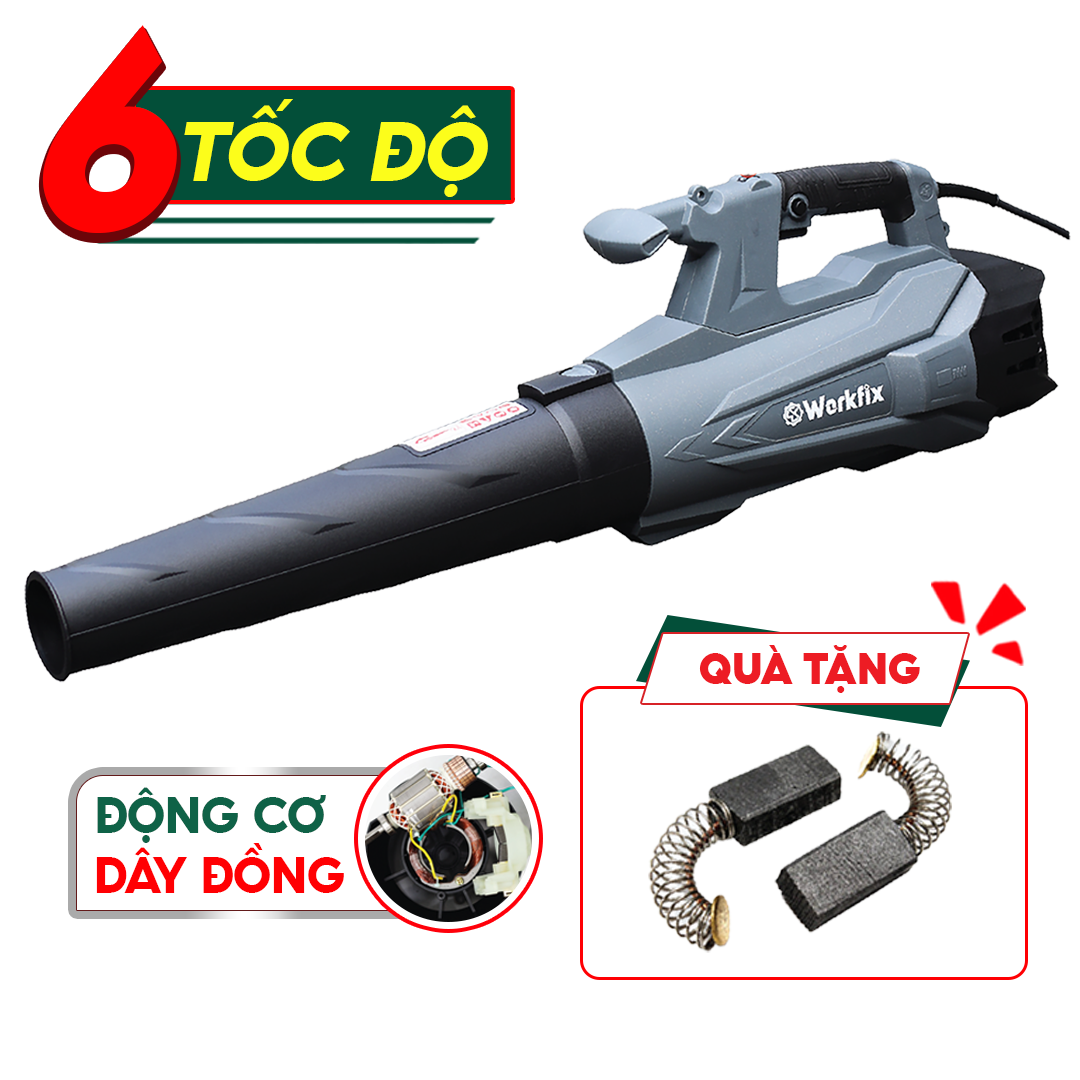 Máy thổi lá điện Workfix WF-ELB3800W - Tặng chổi than - Công suất 3800W