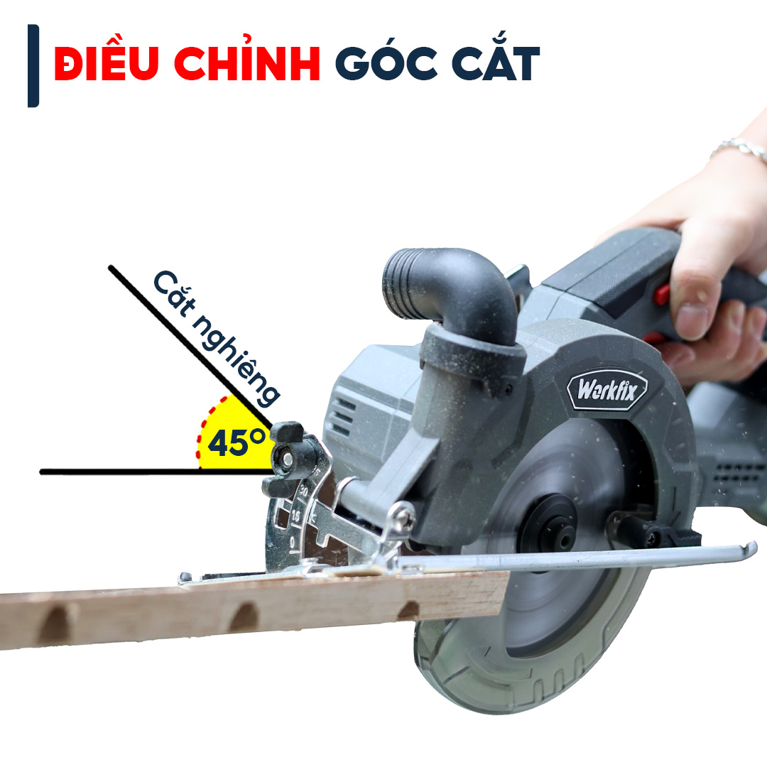 Máy cưa đĩa Workfix WF-CS150PRO - Đường kính đĩa150mm - Tặng 3 lưỡi cắt - Ảnh 7