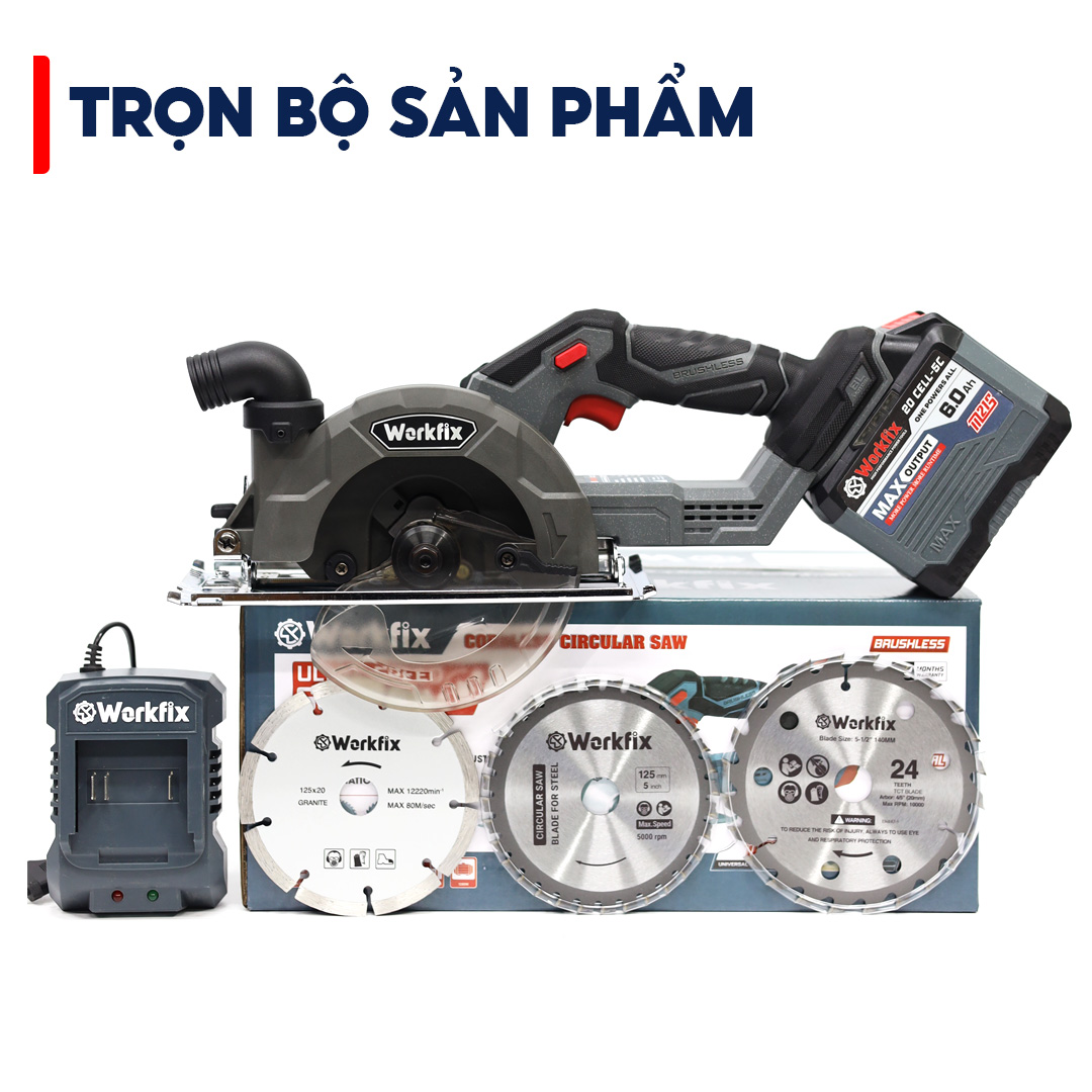 Máy cưa đĩa Workfix WF-CS150PRO - Đường kính đĩa150mm - Tặng 3 lưỡi cắt - Ảnh 5