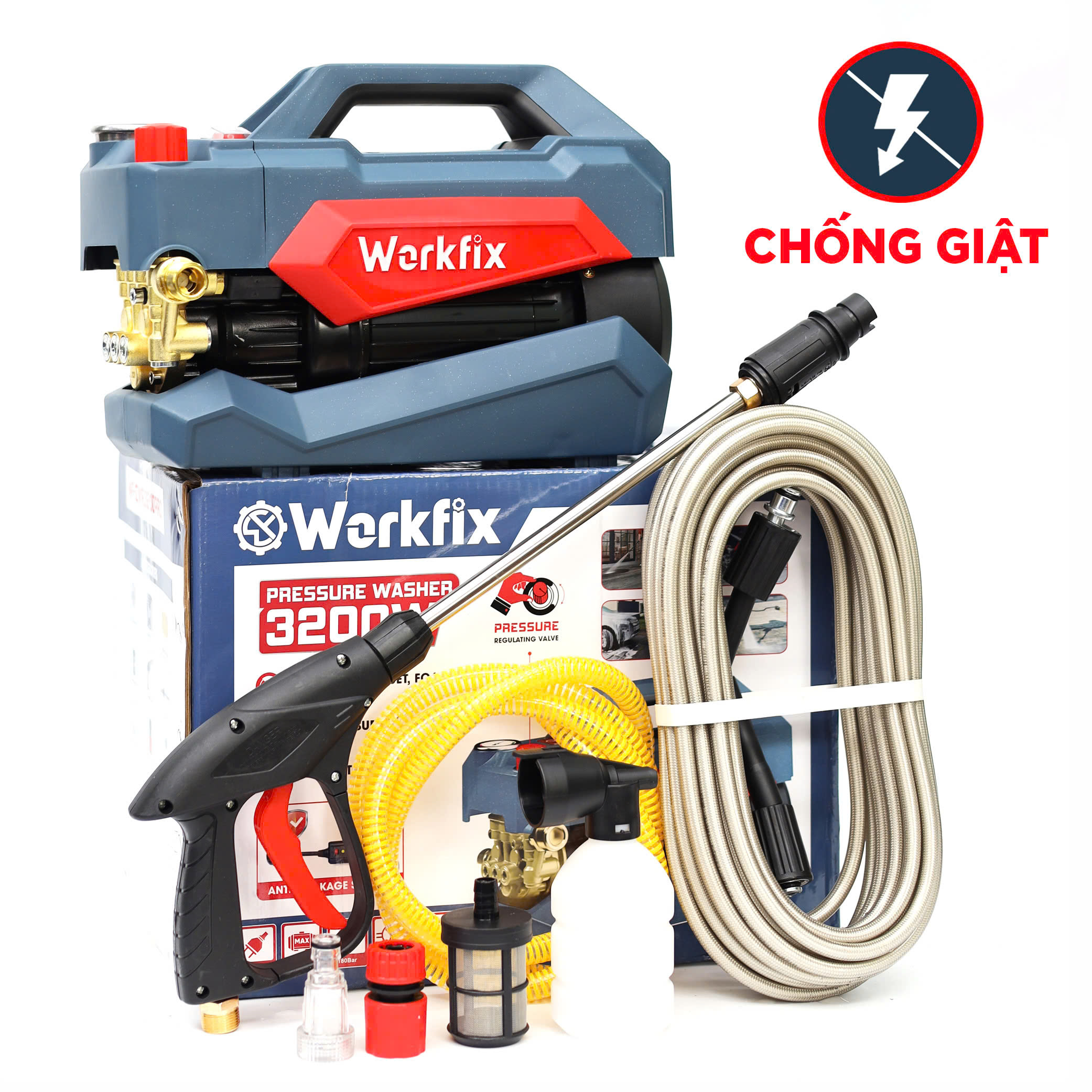 Máy rửa xe WF-CWR3200PRO - Dây đồng - 160Bar - Chống Giật