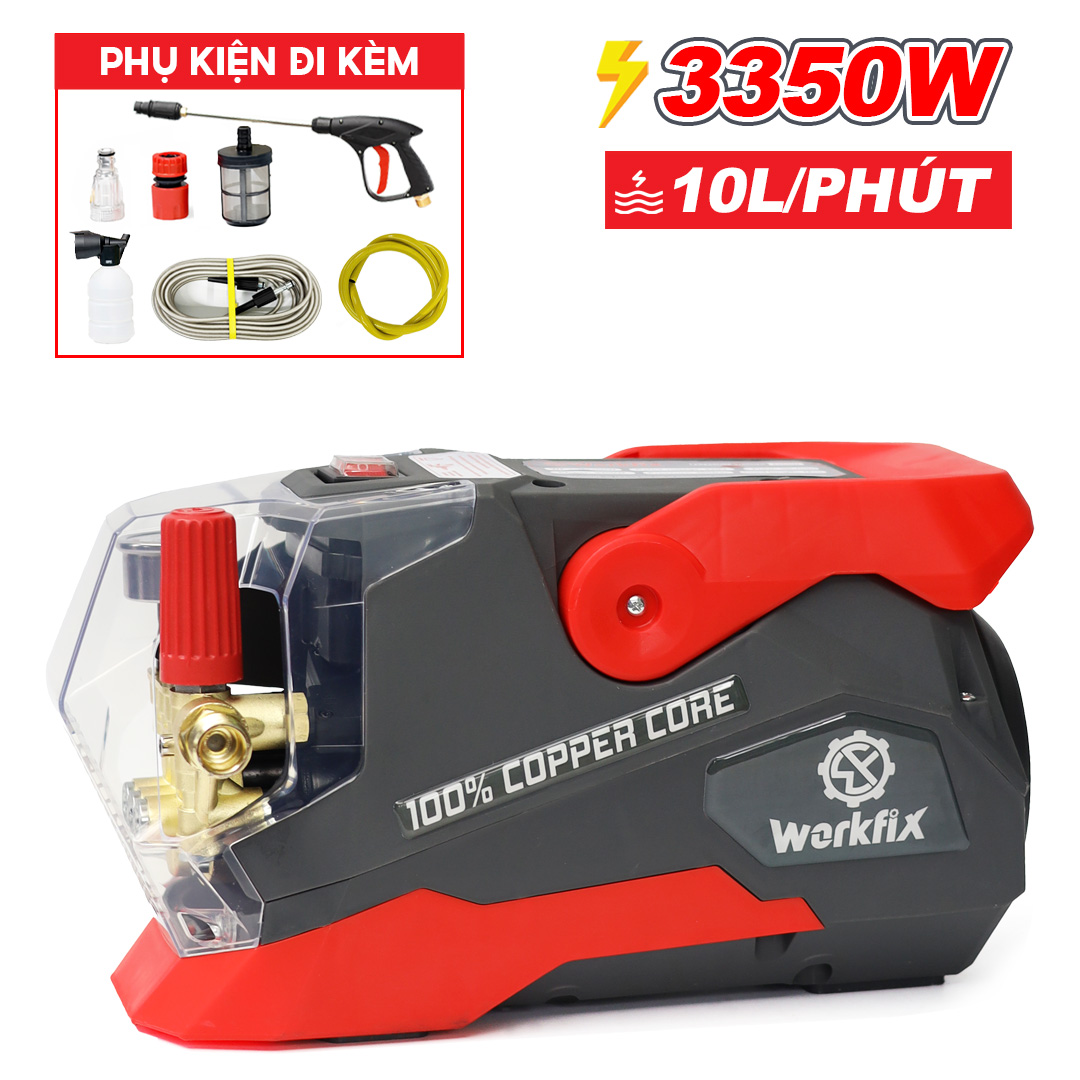 Máy rửa xe áp cao Workfix WF-PW3350W - Chống giật - Công suất 3350W