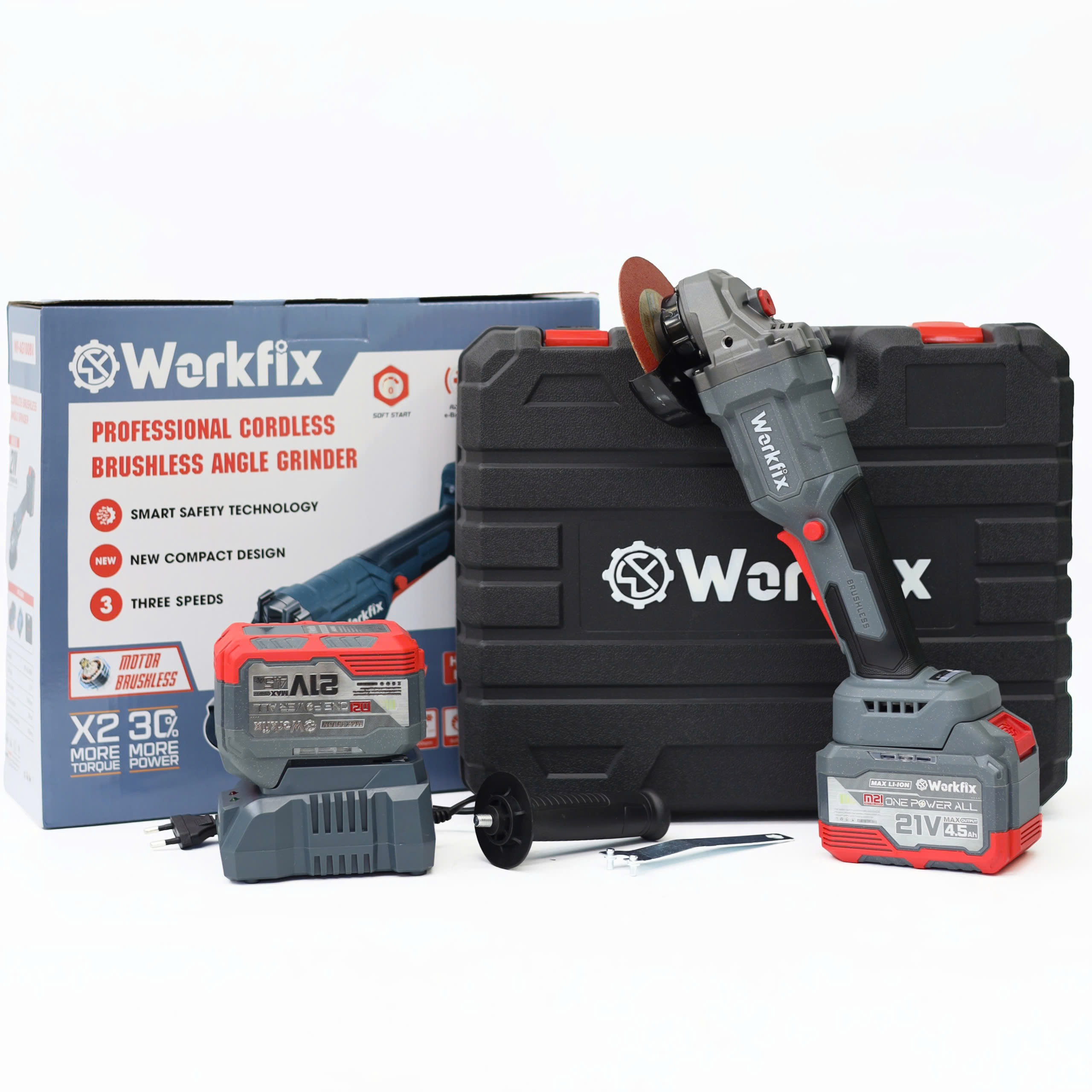 Máy mài góc pin 3 tốc độ Workfix WF-AG100BV - Không chổi than - Chống khởi động lại 9 Máy mài góc pin 3 tốc độ Workfix WF-AG100BV - Không chổi than - Chống khởi động lại - Ảnh 9