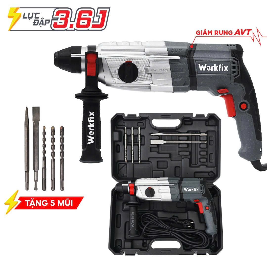 Máy đục bê tông điện Workfix WF-BT1200AVT