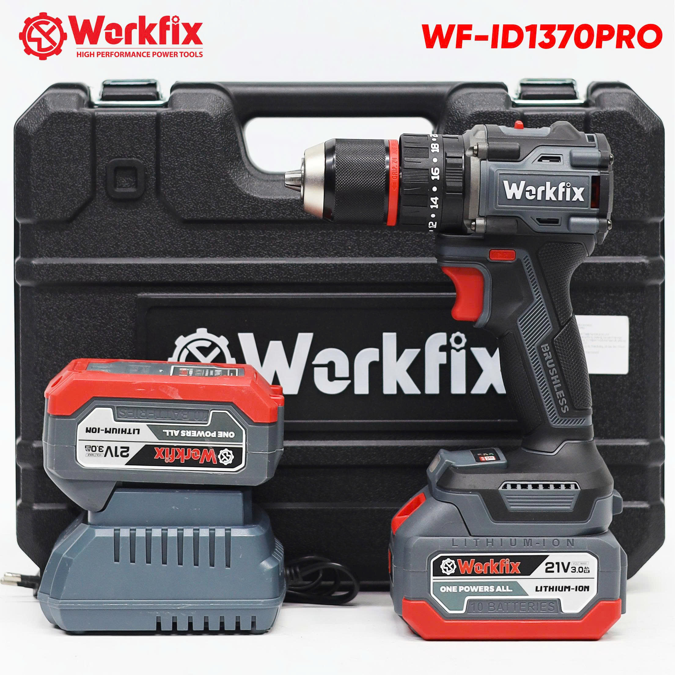 Máy khoan pin 3 chức năng khoan tường Workfix WF-1370PRO
