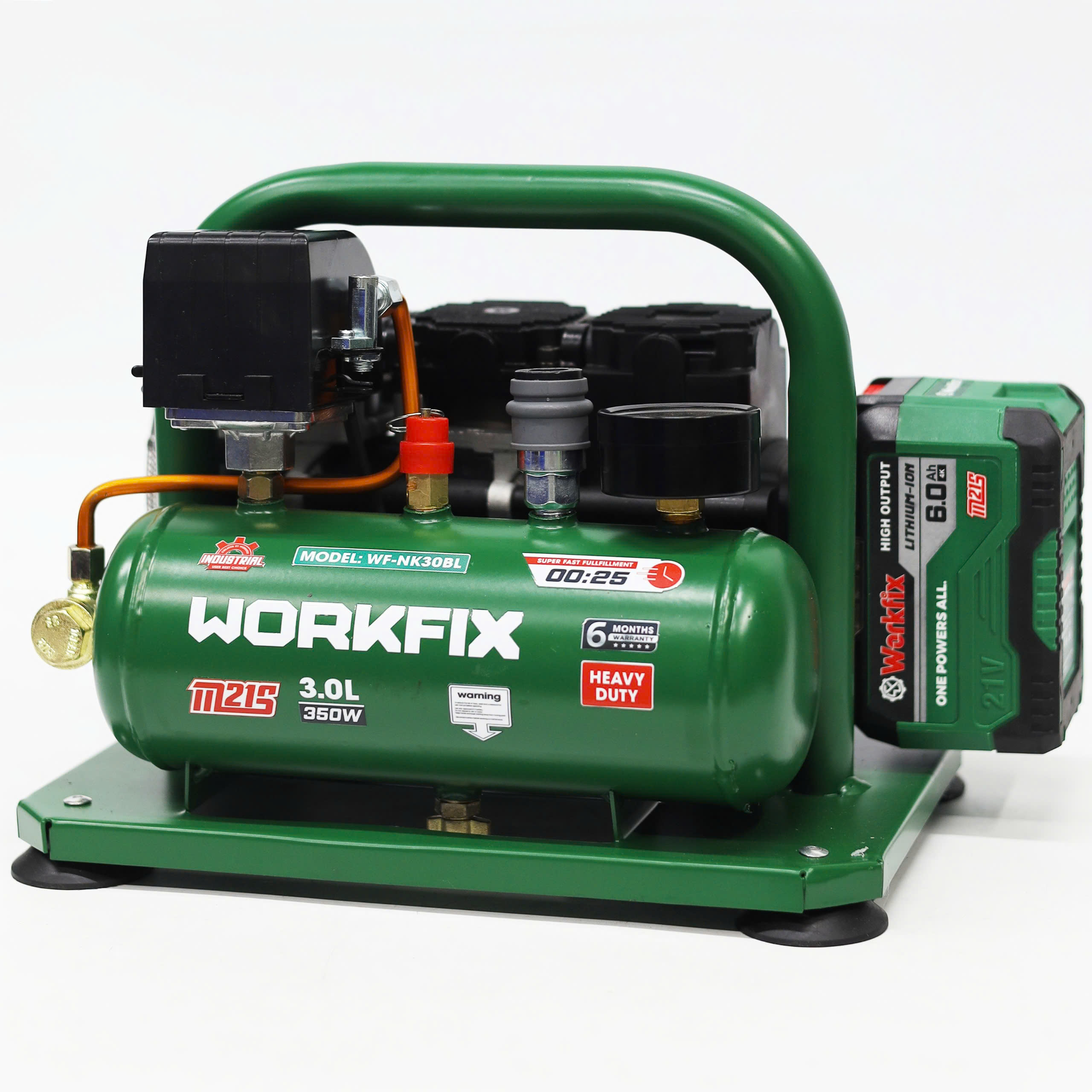 Máy nén khí Workfix WF-NK30BL - Dung tích 3L - Nạp đầy bình 25 giây - Ảnh 11