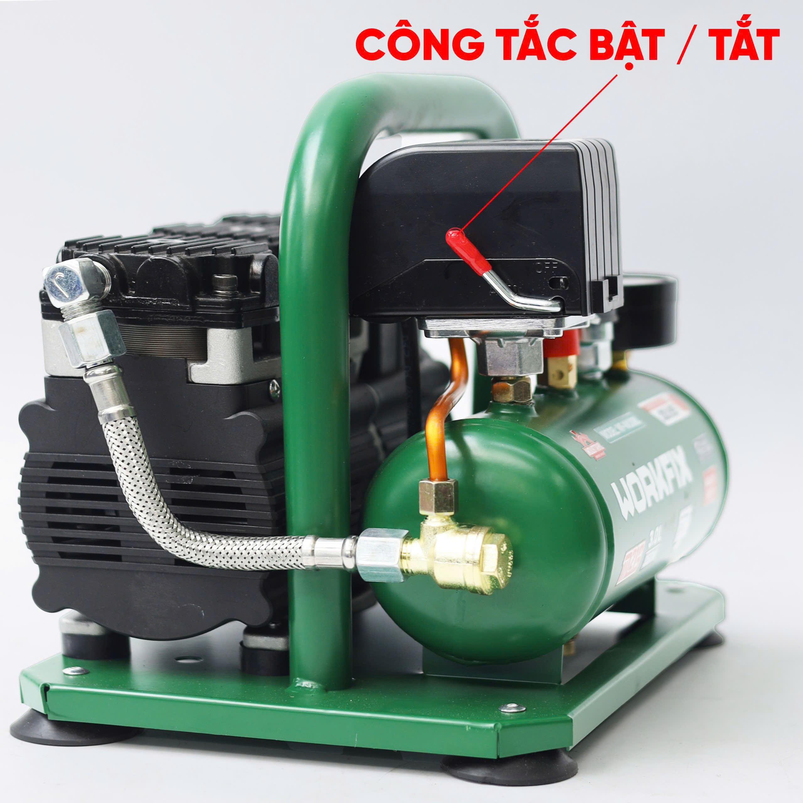 Máy nén khí Workfix WF-NK30BL - Dung tích 3L - Nạp đầy bình 25 giây - Ảnh 12