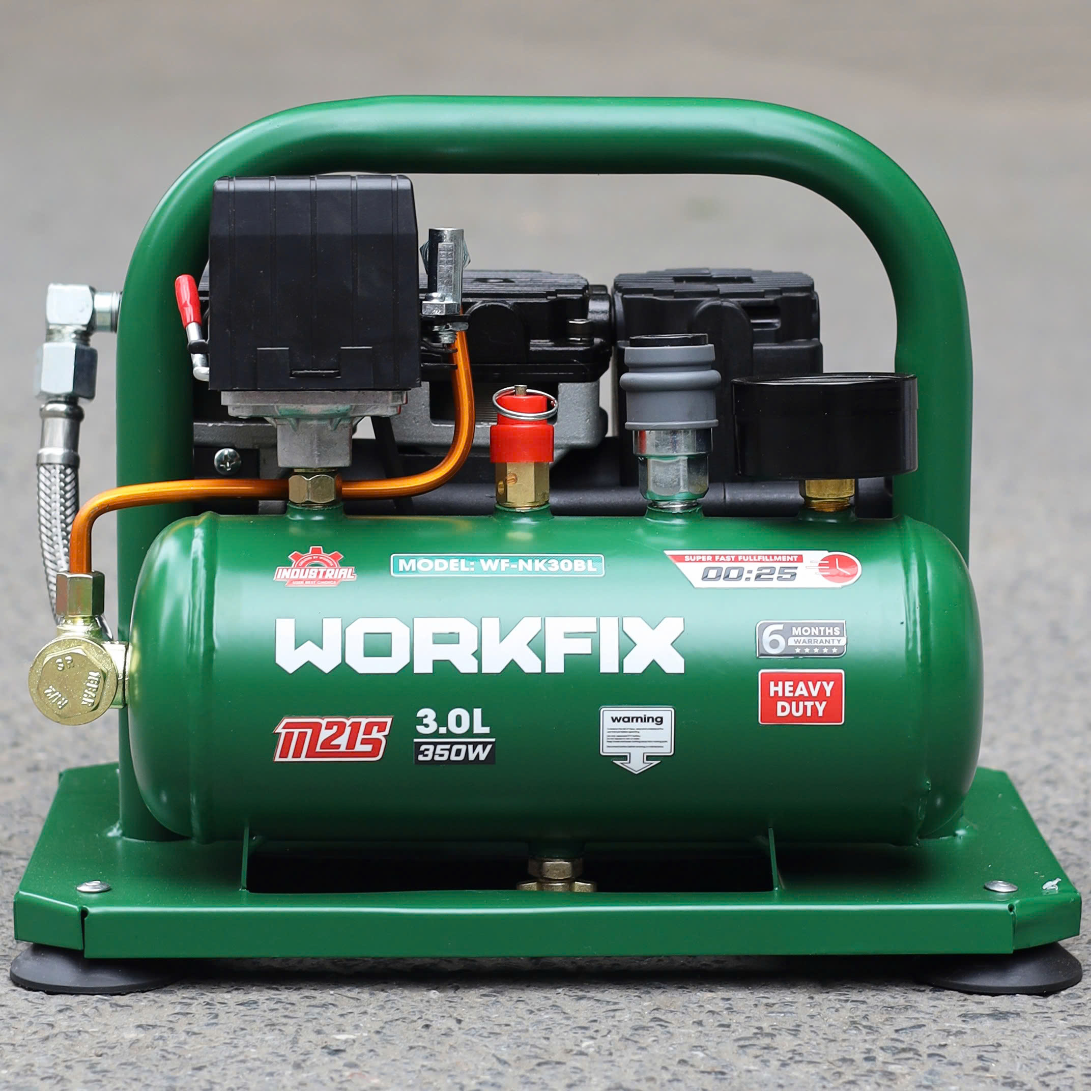 Máy nén khí Workfix WF-NK30BL - Dung tích 3L - Nạp đầy bình 25 giây - Ảnh 5