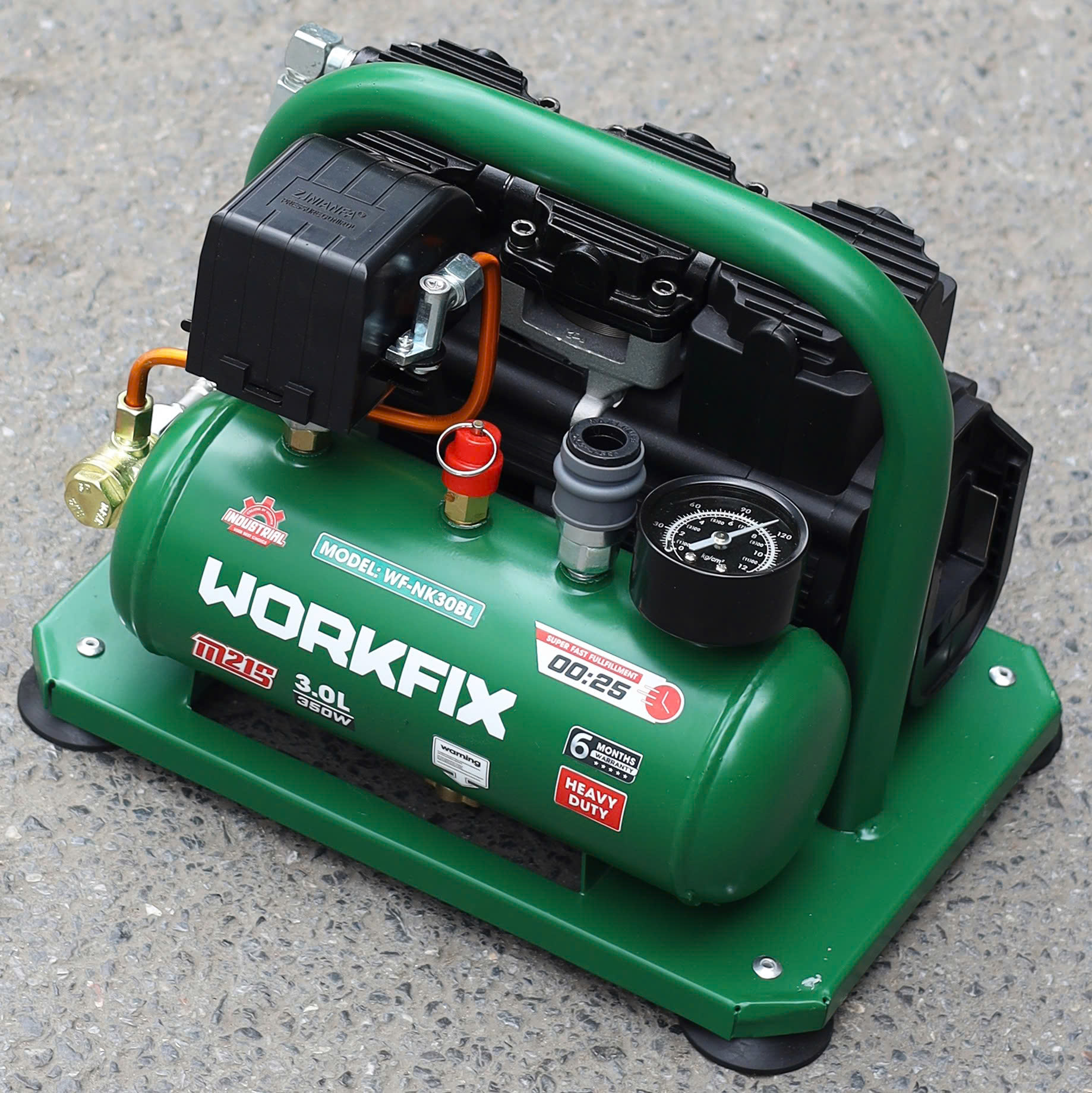 Máy nén khí Workfix WF-NK30BL - Dung tích 3L - Nạp đầy bình 25 giây - Ảnh 6