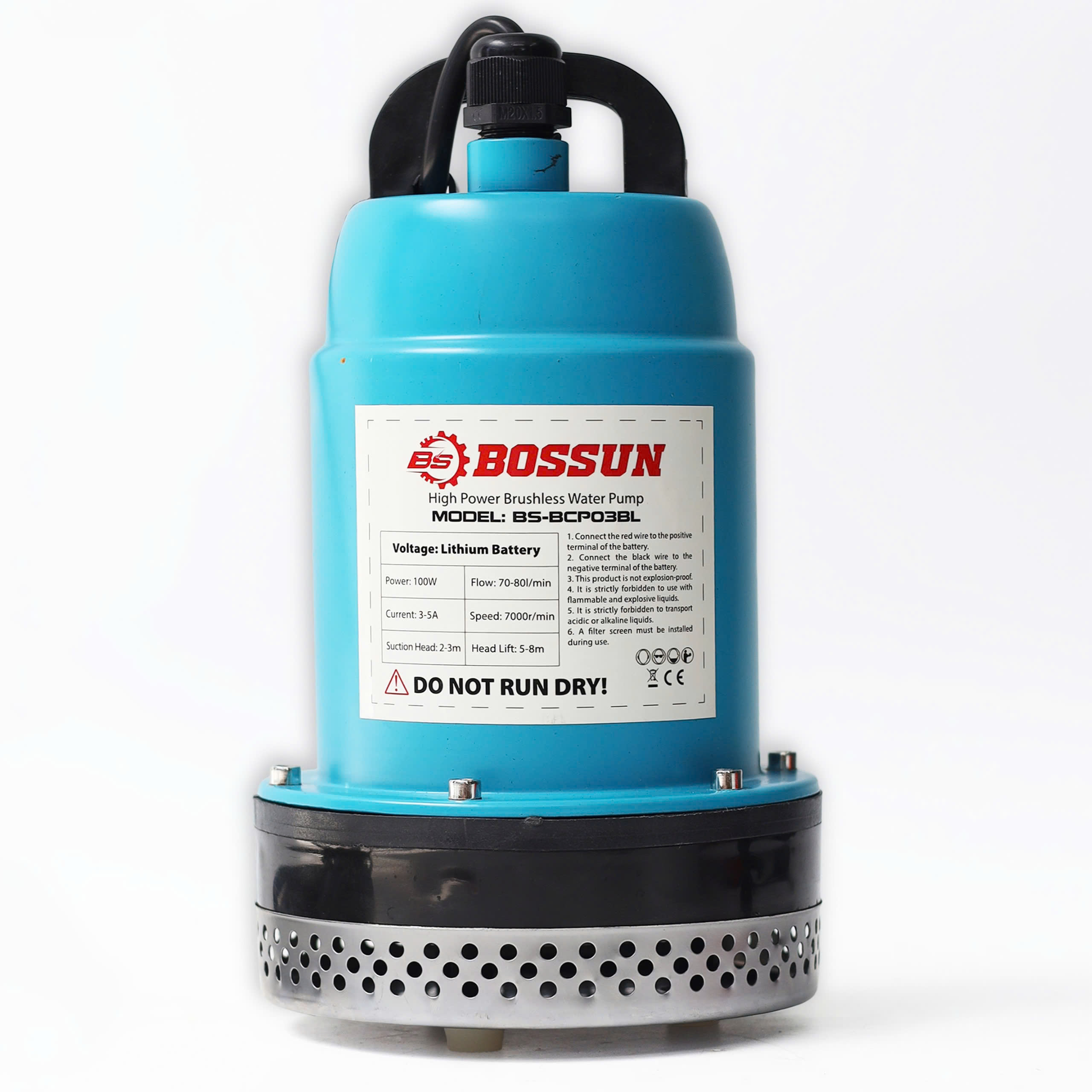 Máy Bơm Chìm Chạy Pin Bossun BS-BCP03BL - 80L/phút - Cột áp cao 5-8m 4 Máy Bơm Chìm Chạy Pin Bossun BS-BCP03BL - 80L/phút - Cột áp cao 5-8m - Ảnh 4