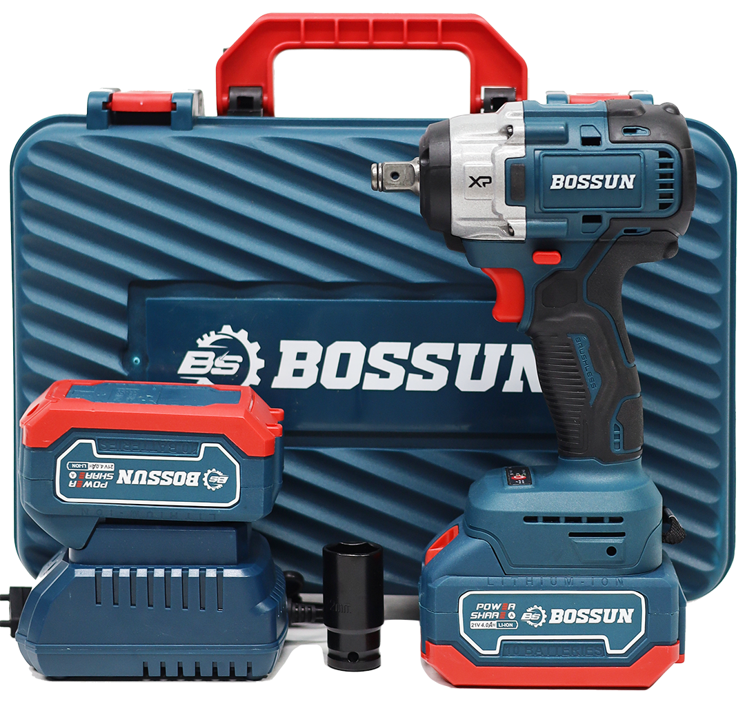 Máy siết bulong dùng pin Bossun BS-IW380NCP trọn bộ