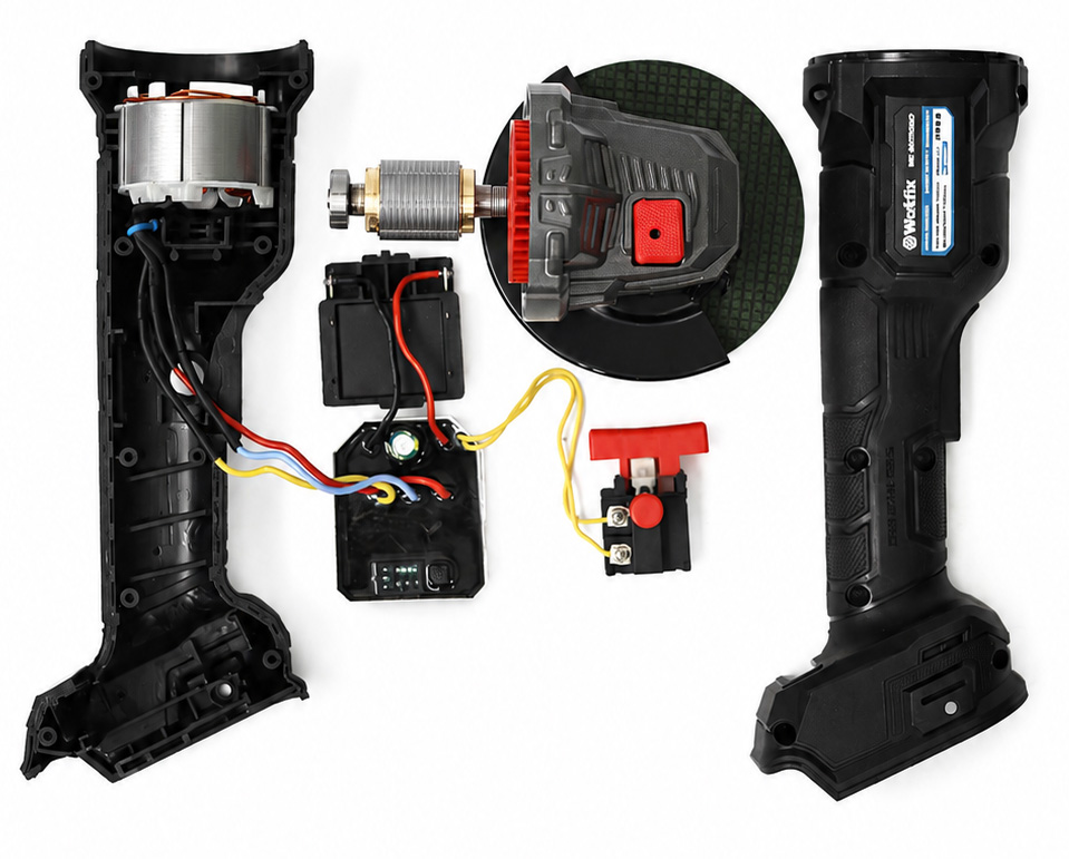 Thân máy mài góc Workfix WF-AG7900CP - 3 tốc độ - Chống sốc đá - 7900 vòng/phút 31 Động cơ không chổi than