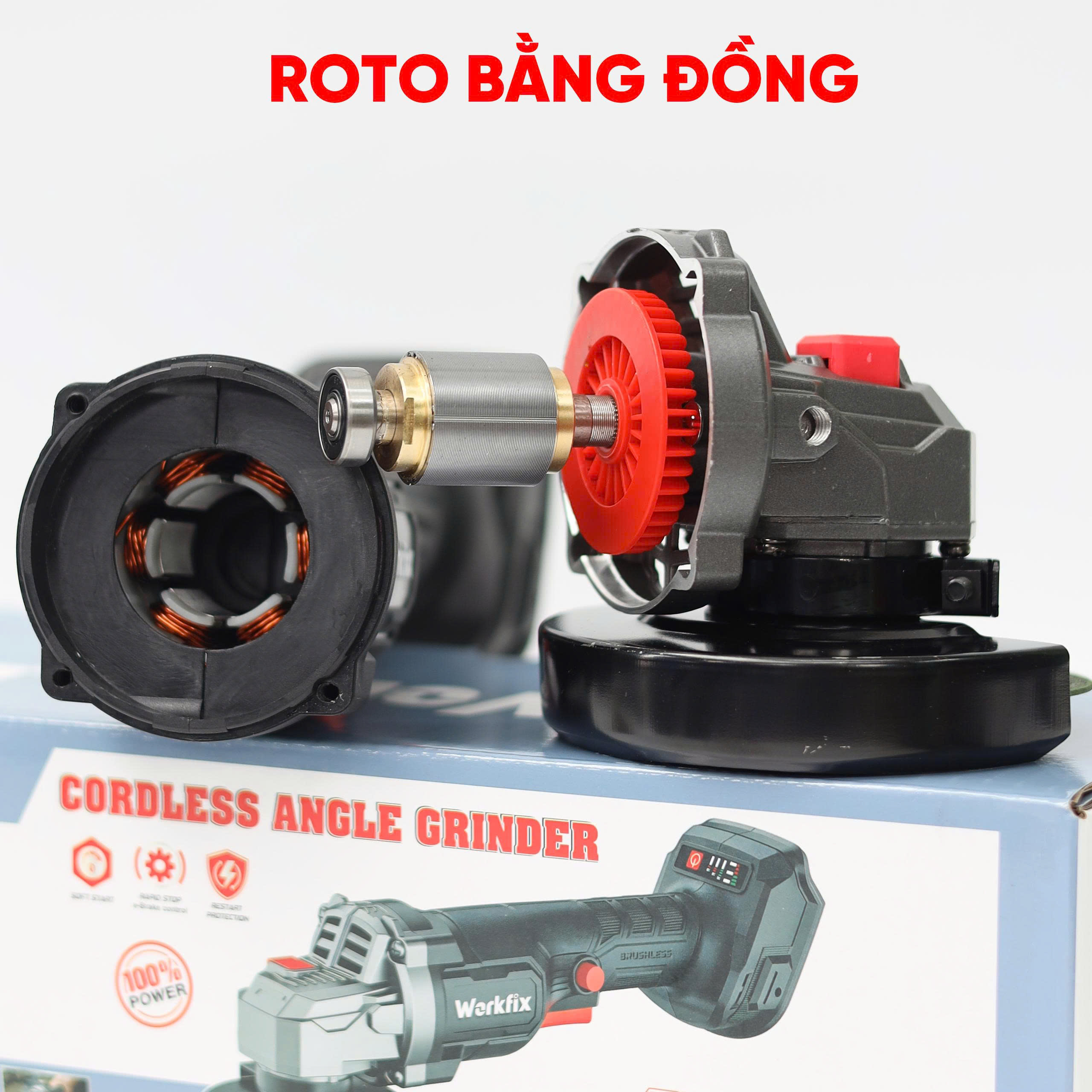 Thân máy mài góc Workfix WF-AG7900CP - 3 tốc độ - Chống sốc đá - 7900 vòng/phút 10 Thân máy mài góc Workfix WF-AG7900CP - 3 tốc độ - Chống sốc đá - 7900 vòng/phút - Ảnh 10