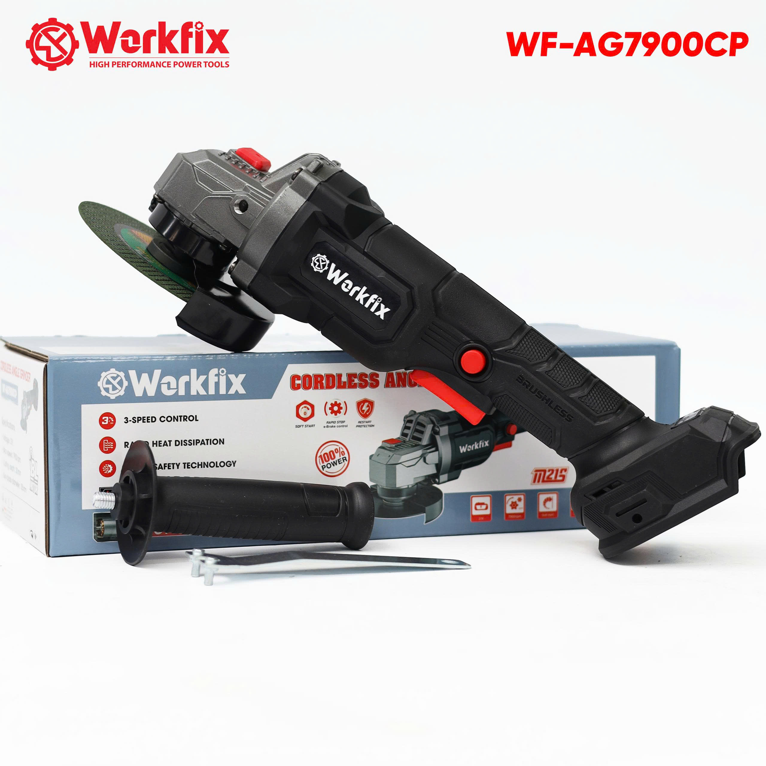 Thân máy mài góc Workfix WF-AG7900CP - 3 tốc độ - Chống sốc đá - 7900 vòng/phút 9 Thân máy mài góc Workfix WF-AG7900CP - 3 tốc độ - Chống sốc đá - 7900 vòng/phút - Ảnh 9