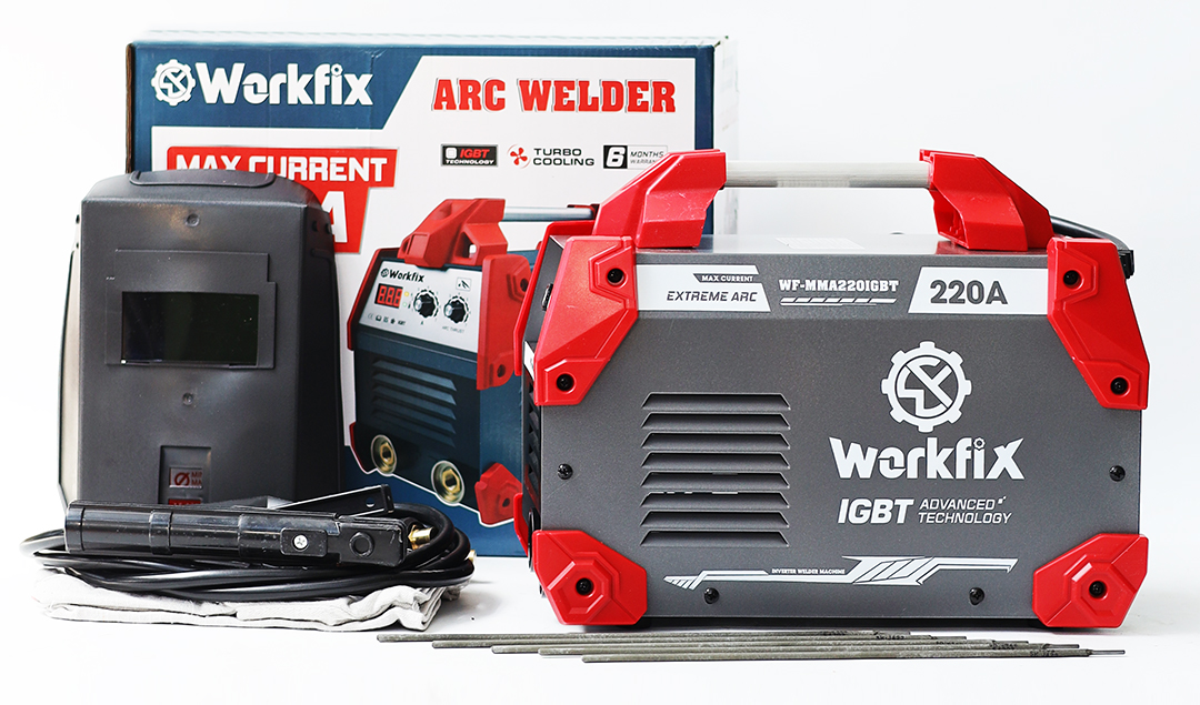 Máy hàn điện tử Workfix WF-MMA220IGBT trọn bộ