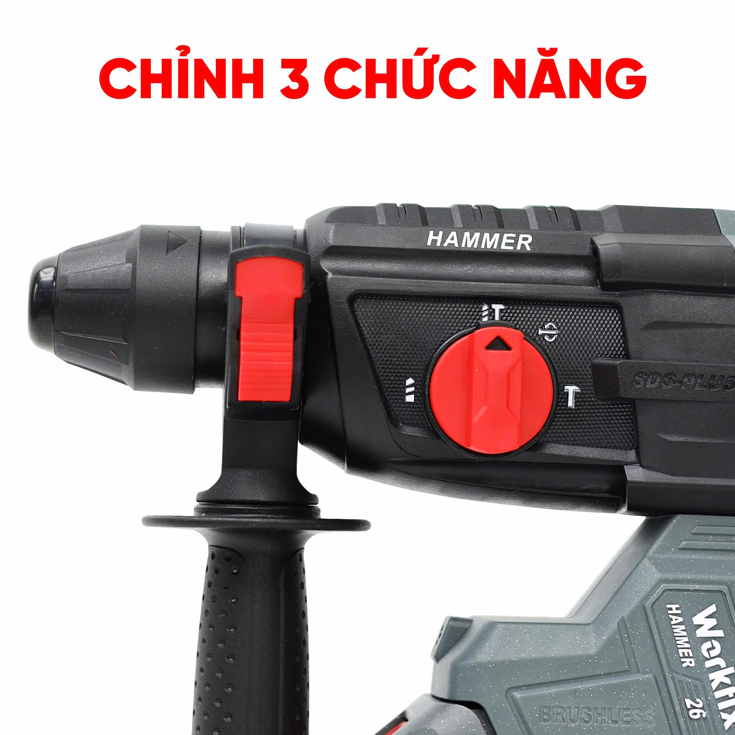 Máy khoan bê tông pin Workfix WF-RH2603CP-Lực đập:2.9J-Moto LÕI ĐỒNG 3 Máy khoan bê tông pin Workfix WF-RH2603CP-Lực đập:2.9J-Moto LÕI ĐỒNG - Ảnh 3