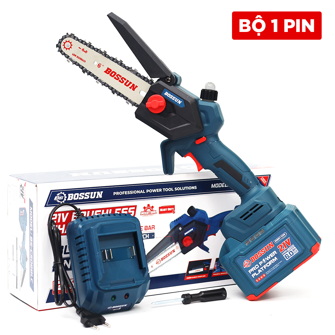 Máy cưa xích 6 inch Bossun BS-CS06BLC - Pin 15 cell