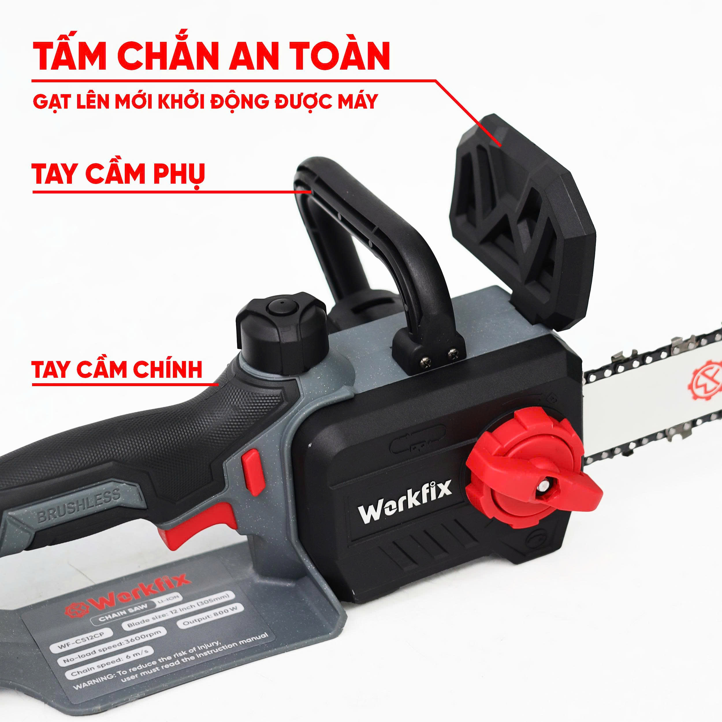 Máy cưa xích Workfix WF-CS12CV - Lam dài 12inch - Tra nhớt tự động 8 Máy cưa xích Workfix WF-CS12CV - Lam dài 12inch - Tra nhớt tự động - Ảnh 8
