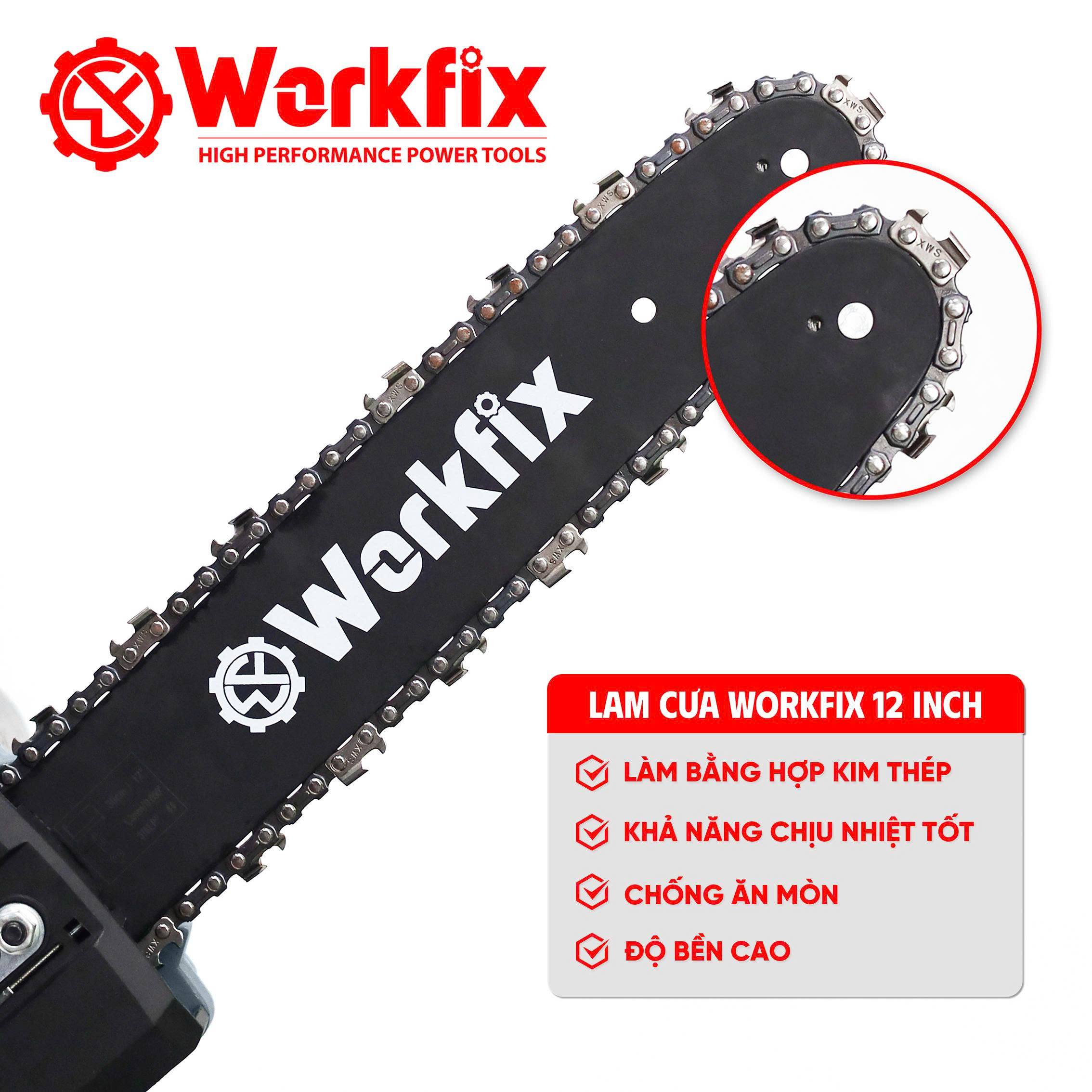 Máy cưa xích pin Workfix WF-CS1202BL - Lam 12 inch - Động cơ không chổi than 7 Máy cưa xích pin Workfix WF-CS1202BL - Lam 12 inch - Động cơ không chổi than - Ảnh 7