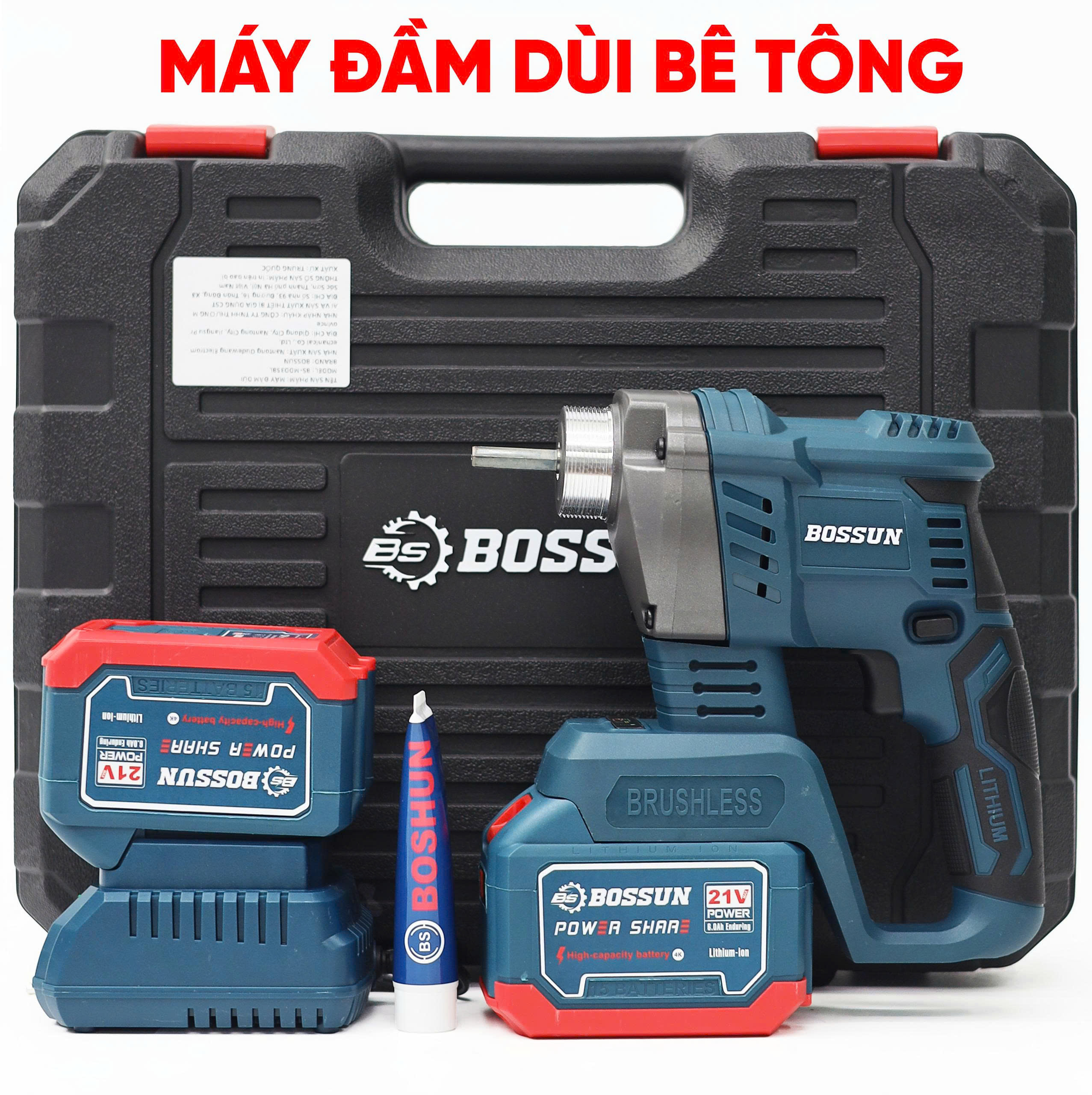 Máy đầm dùi bê tông pin Bossun BS-MDD35BL