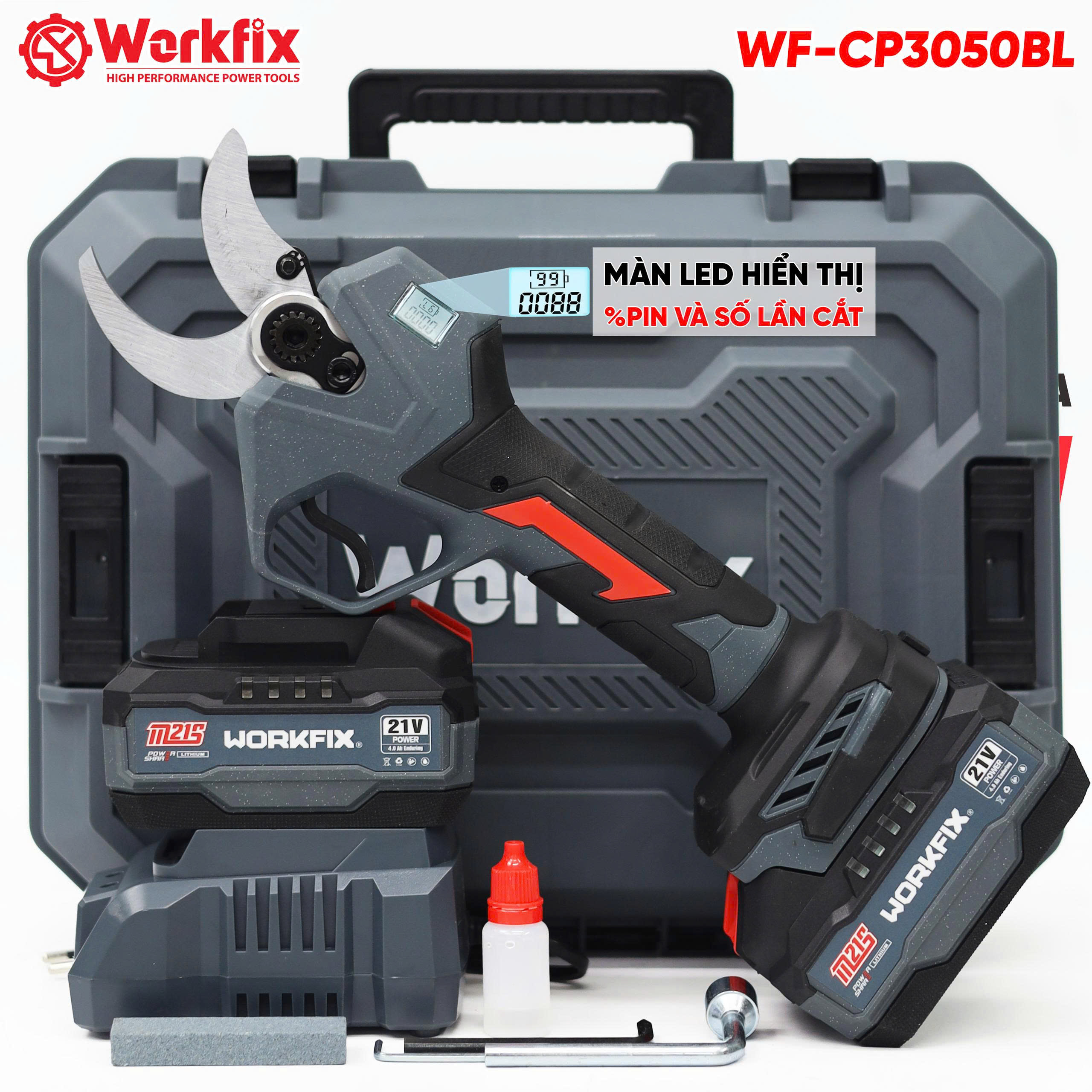 Kéo cắt cành pin Workfix WF-CP3050BL