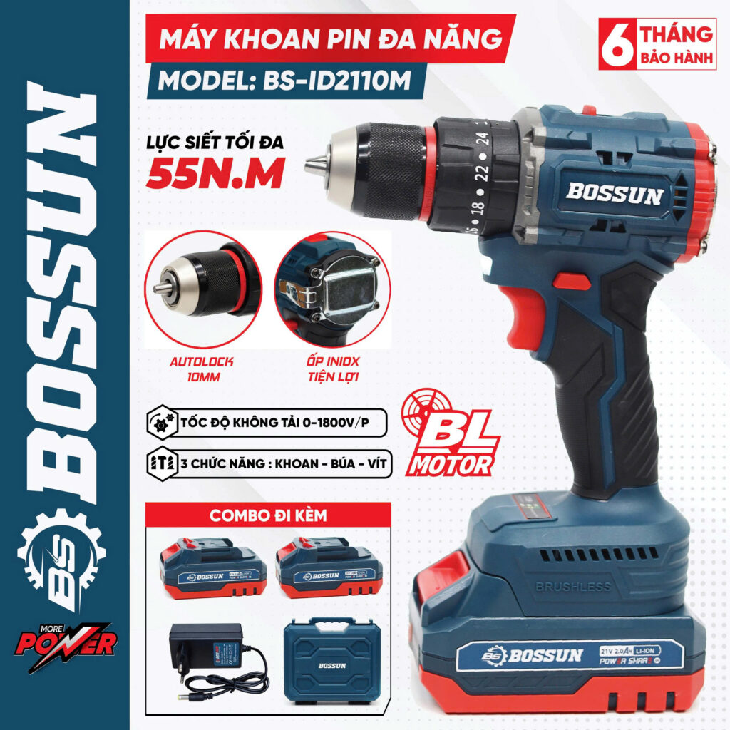 khoan pin 3 chuc nang bossin BS ID2110M