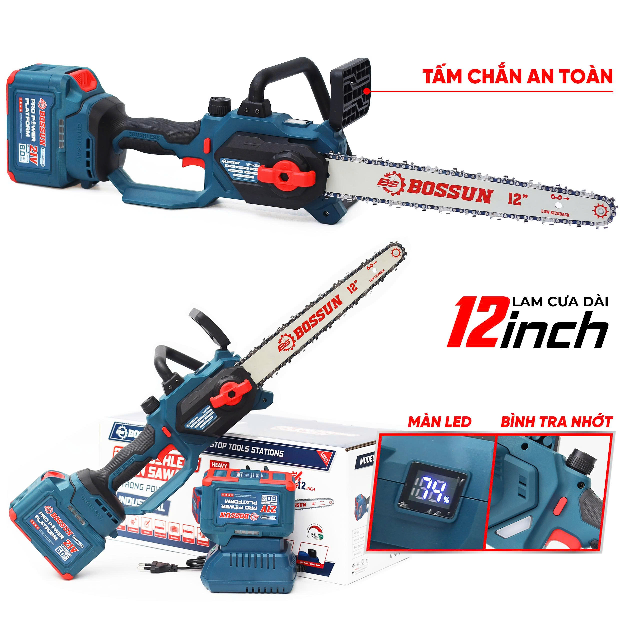 Máy cưa xích 12inch Bossun BS-CS12BLC