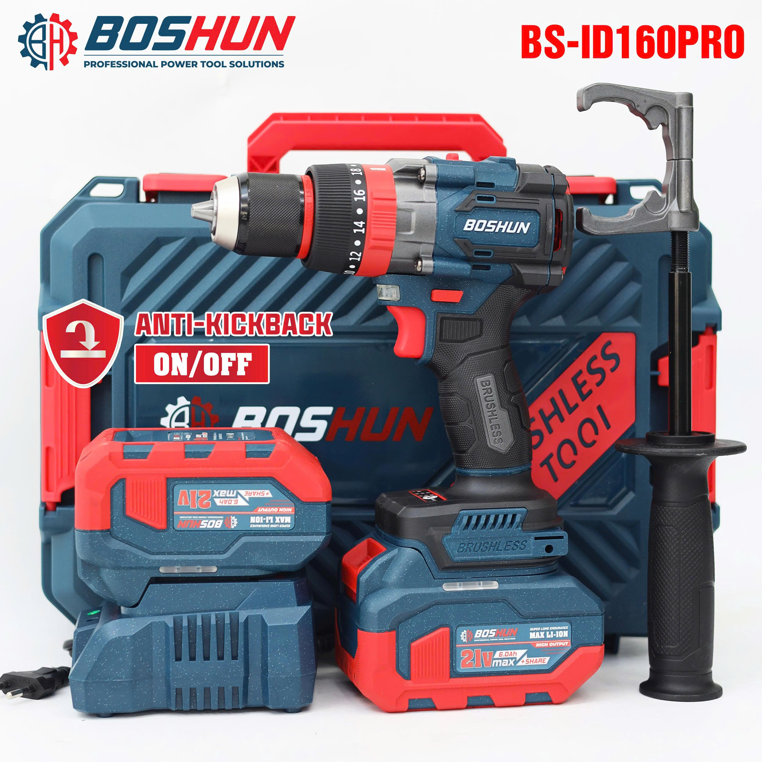 Máy khoan pin 13mm boshun BS-ID160PRO