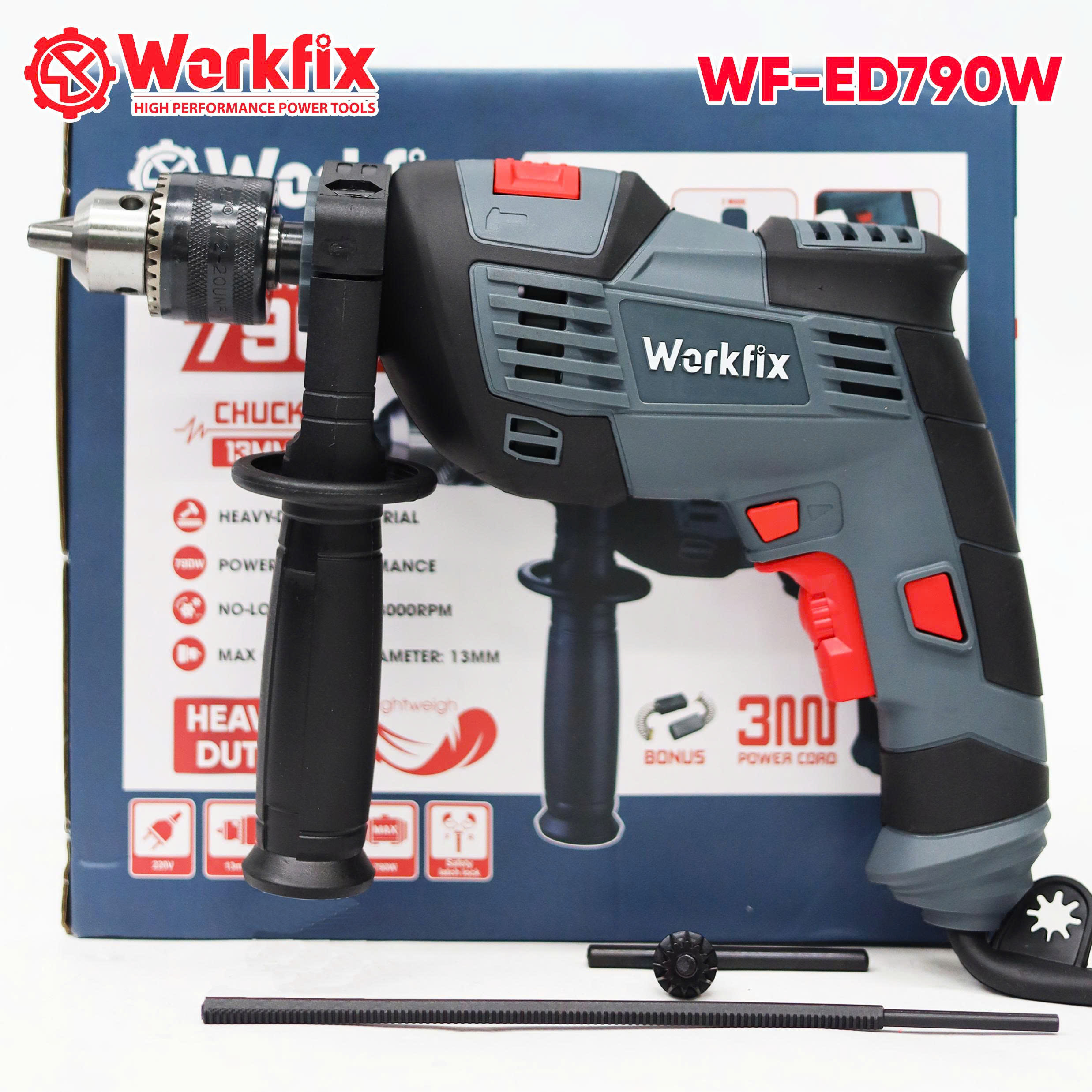 Máy khoan điện Workfix WF-ED790W - Công suất 790W - Dây điện dài 3m 5 Máy khoan điện Workfix WF-ED790W - Công suất 790W - Dây điện dài 3m - Ảnh 5
