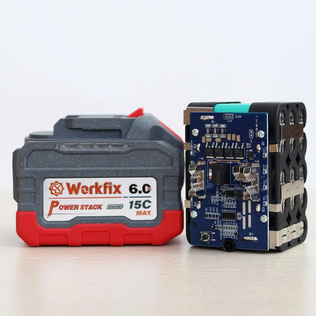 Combo Pin 15 Cell dung lượng cao - Dòng xả 15C+sạc nhanh 2A Workfix WF-BK6015MAX 5 Combo Pin 15 Cell dung lượng cao - Dòng xả 15C+sạc nhanh 2A Workfix WF-BK6015MAX - Ảnh 5