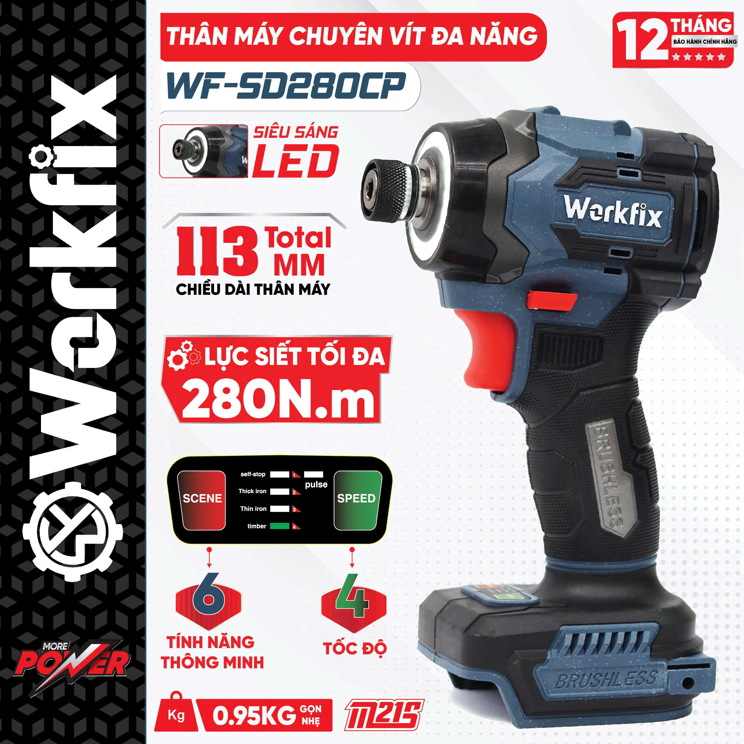 Máy chuyên vít 280N Workfix WF-SD280CP - 4 tốc độ - 6 tính năng thông minh 9 Máy chuyên vít 280N Workfix WF-SD280CP - 4 tốc độ - 6 tính năng thông minh - Ảnh 9