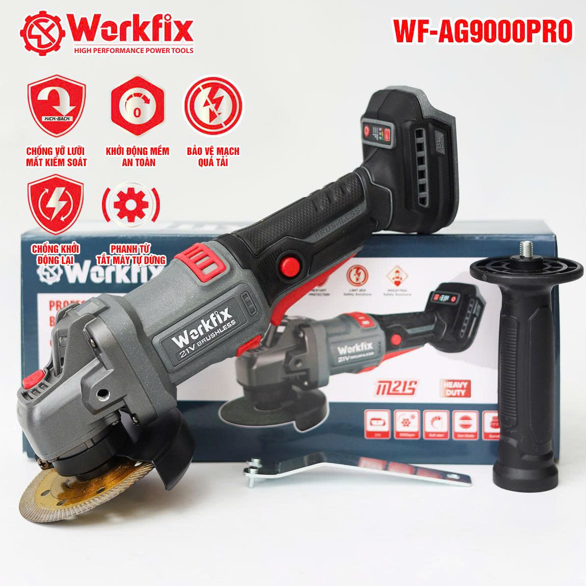 Máy mài góc Workfix WF-AG9000ATC-3 cấp tốc độ-Động cơ không chổi than-Chống sốc đá 8 Máy mài góc Workfix WF-AG9000ATC-3 cấp tốc độ-Động cơ không chổi than-Chống sốc đá - Ảnh 8
