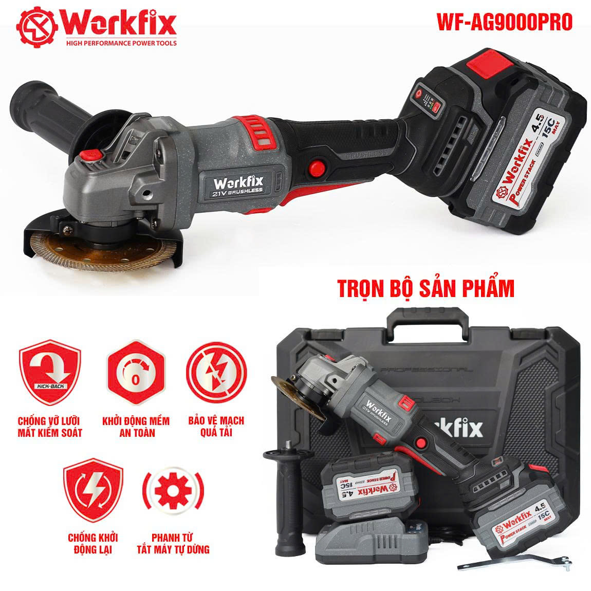 Máy mài góc Workfix WF-AG9000ATC-3 cấp tốc độ-Động cơ không chổi than-Chống sốc đá 11 Máy mài góc Workfix WF-AG9000ATC-3 cấp tốc độ-Động cơ không chổi than-Chống sốc đá - Ảnh 11