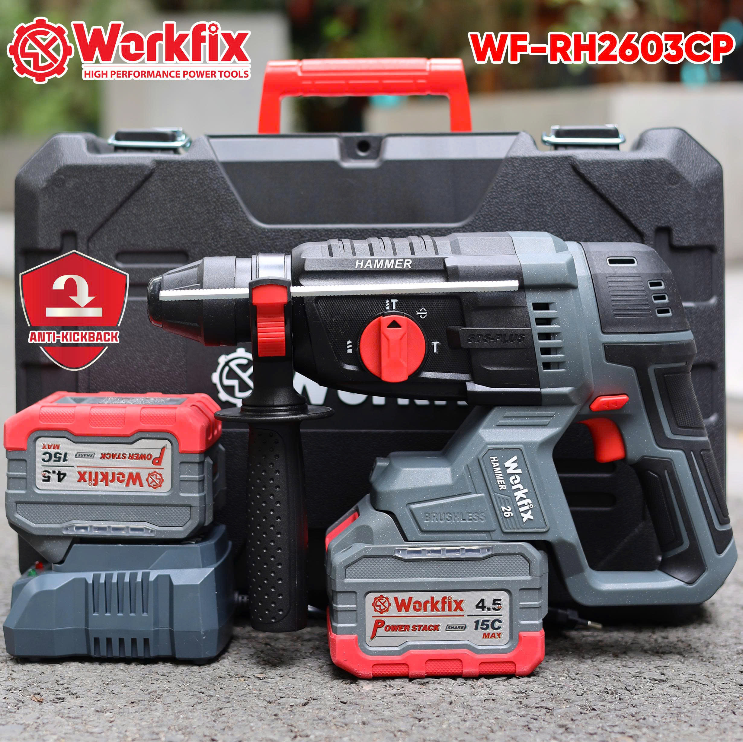 Máy khoan bê tông pin Workfix WF-RH2603CP-Lực đập:2.9J-Moto LÕI ĐỒNG 9 Máy khoan bê tông pin Workfix WF-RH2603CP-Lực đập:2.9J-Moto LÕI ĐỒNG - Ảnh 9