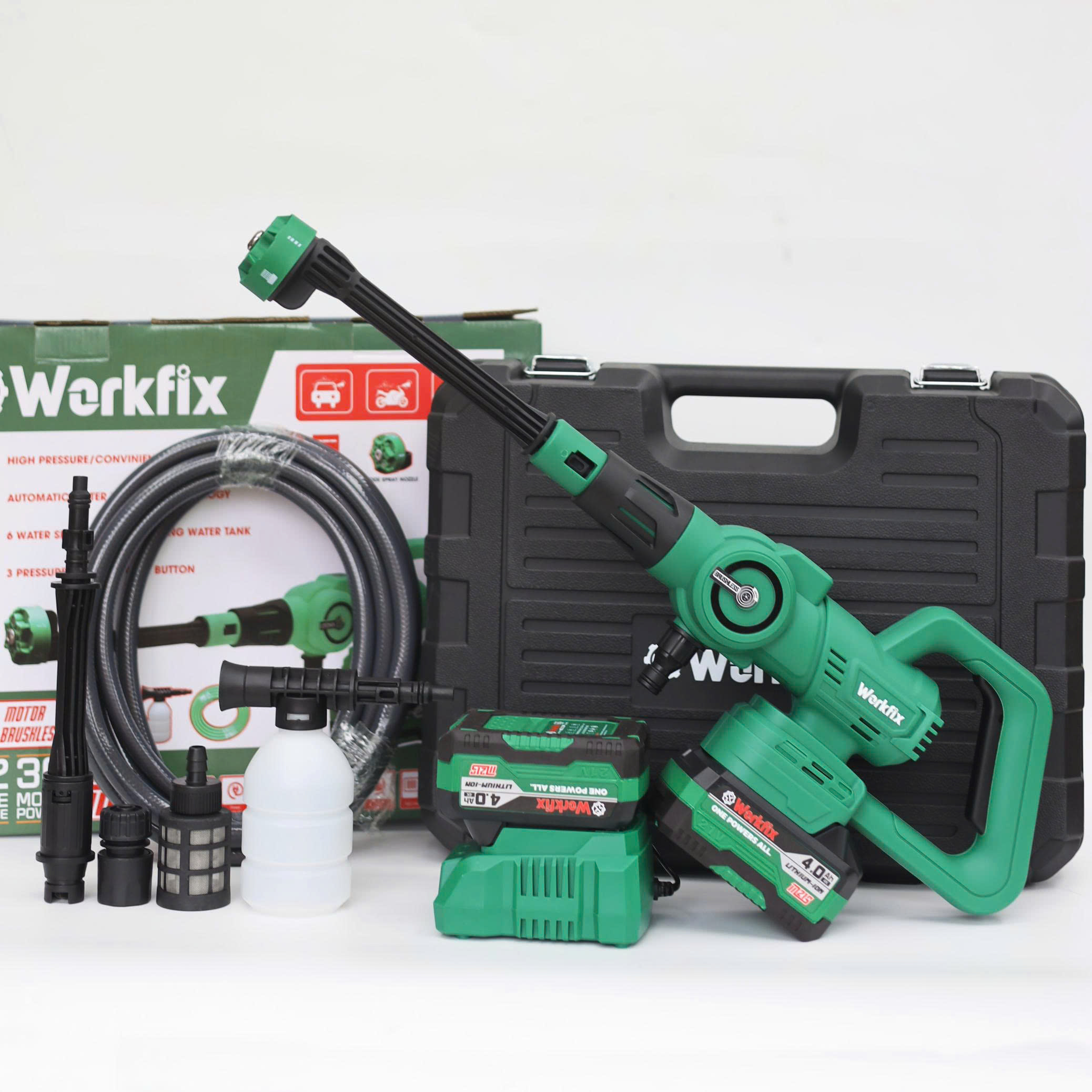 Máy rửa xe pin Workfix WF-PW3825PRO - 3 tốc độ phun - dây dài 13 Máy rửa xe pin Workfix WF-PW3825PRO - 3 tốc độ phun - dây dài - Ảnh 13