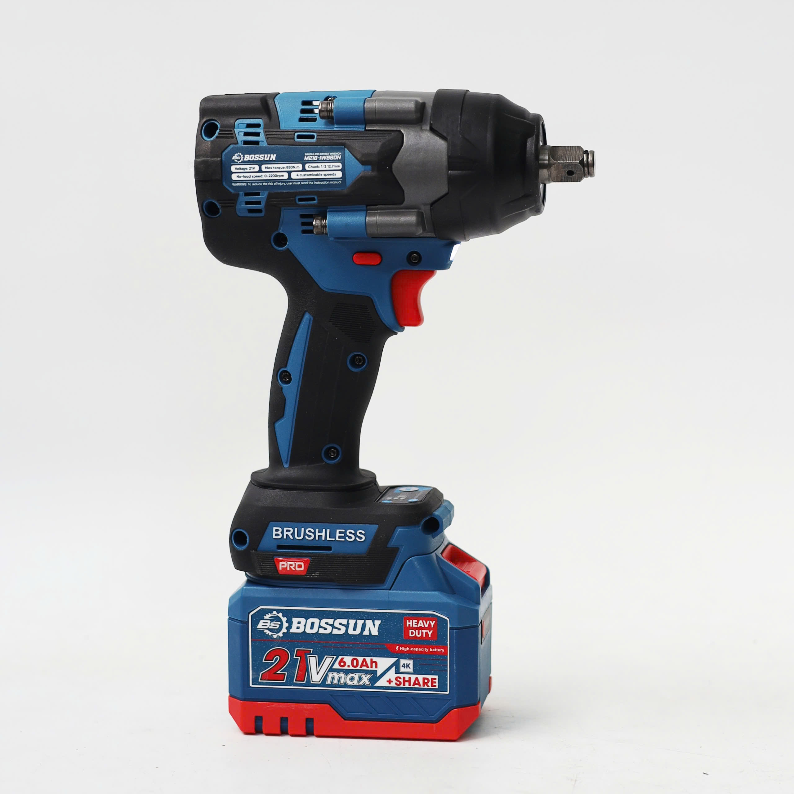 Máy Siết Bulong 880N Bossun M21B-IW880N - Đầu Đặc - Động Cơ Không Chổi Than - 4 Cấp Tốc Độ 7 Máy Siết Bulong 880N Bossun M21B-IW880N - Đầu Đặc - Động Cơ Không Chổi Than - 4 Cấp Tốc Độ - Ảnh 7