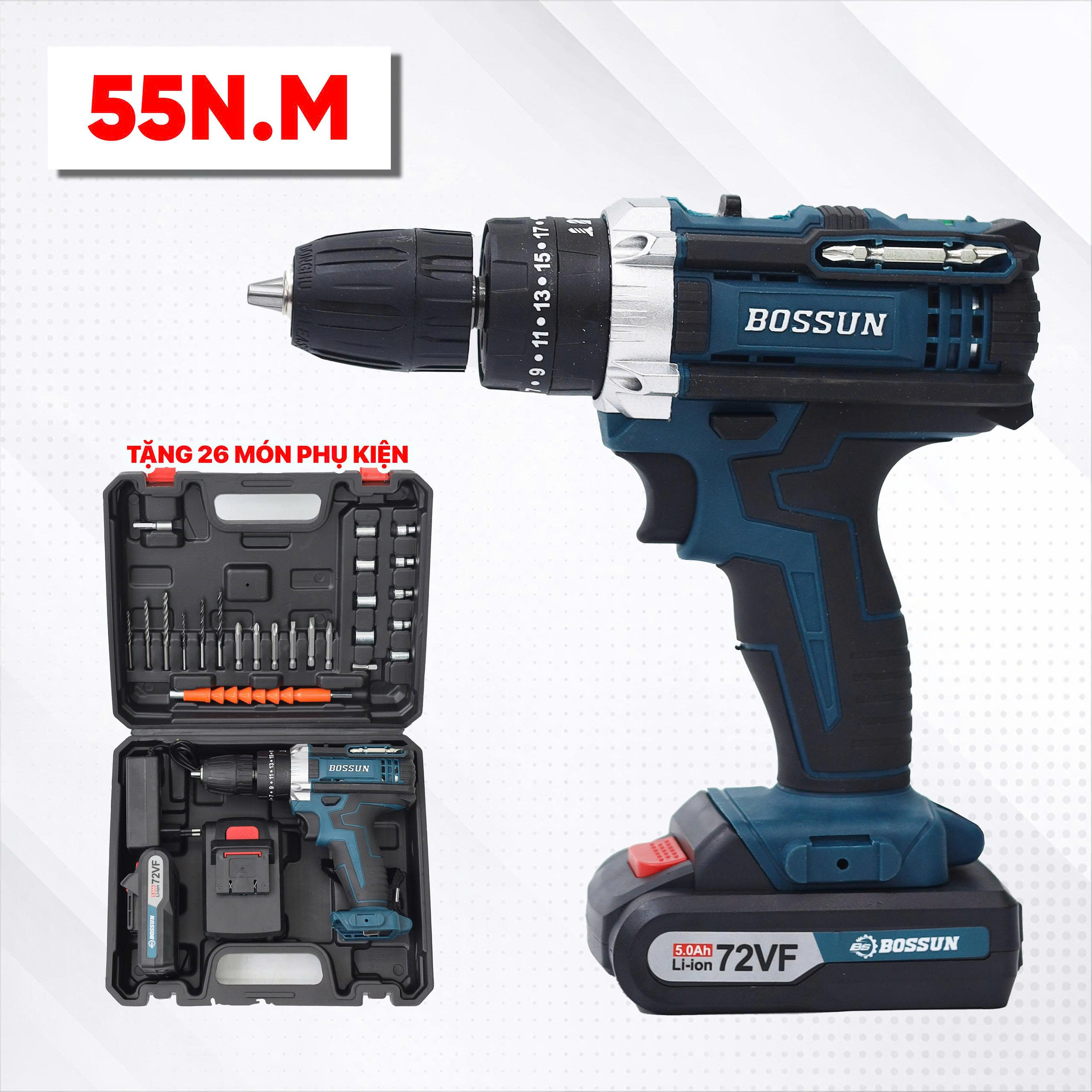 Máy khoan pin cầm tay Bossun BS-ID1072VF 8 Máy khoan pin cầm tay Bossun BS-ID1072VF - Ảnh 8
