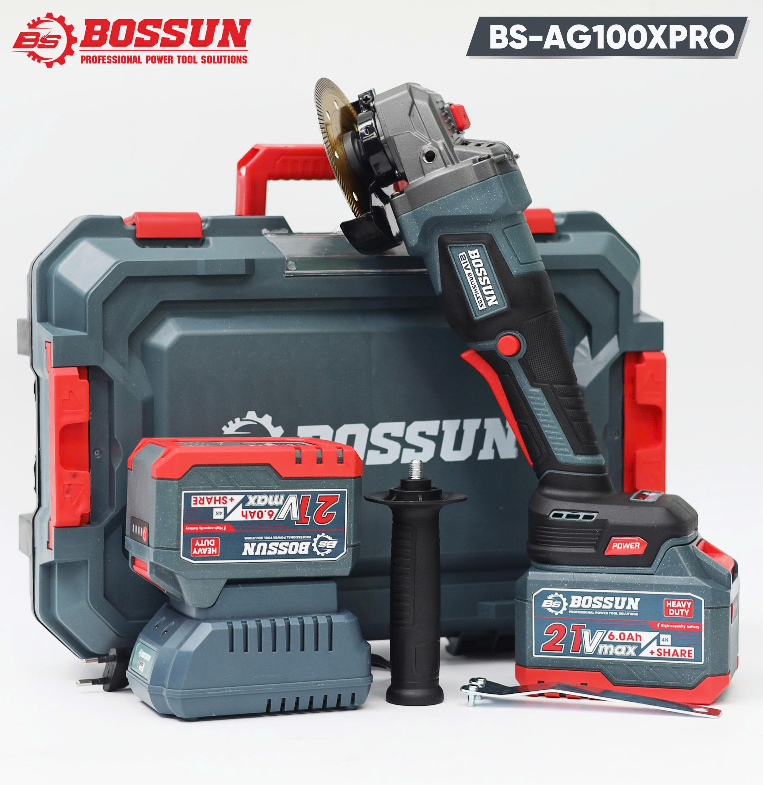 Máy mài góc pin Bossun BS-AG100XPRO - 3 cấp tốc độ - Bảo hành 6 tháng.