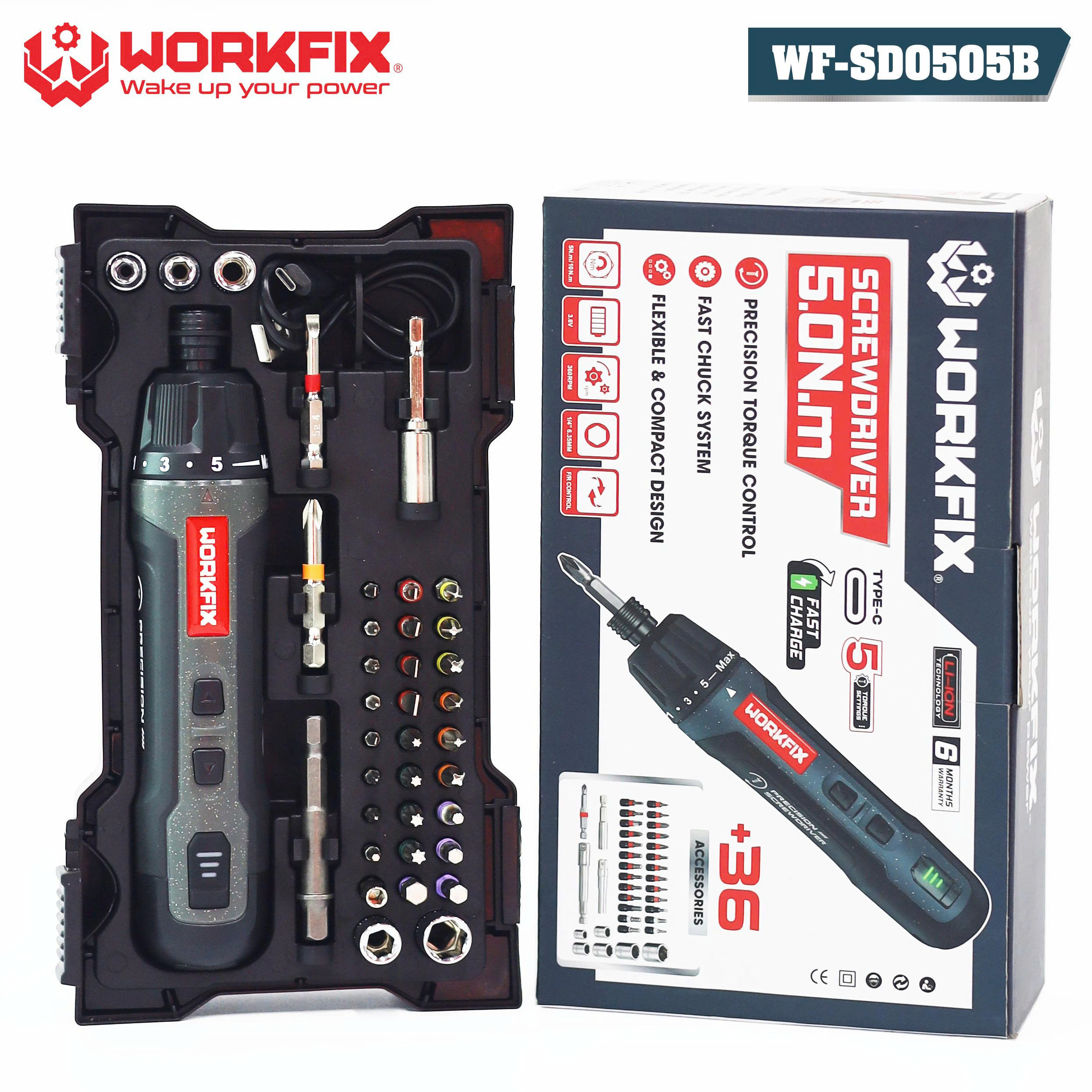 Máy vặn vít mini Workfix WF-SD0505B 24 Tron bo
