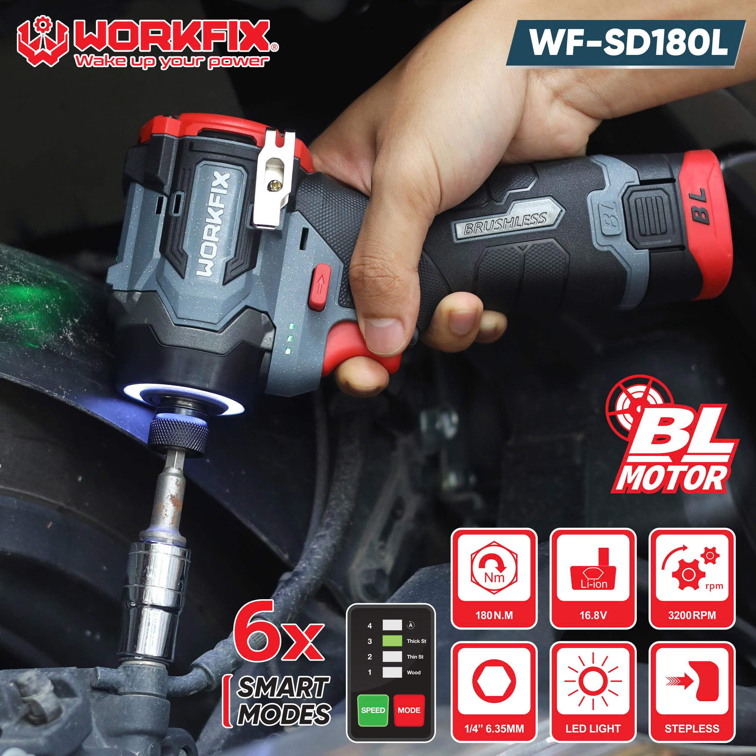 Máy chuyên vít lực siết 180N Workfix WF-SD180L 9 Máy chuyên vít lực siết 180N Workfix WF-SD180L - Ảnh 9