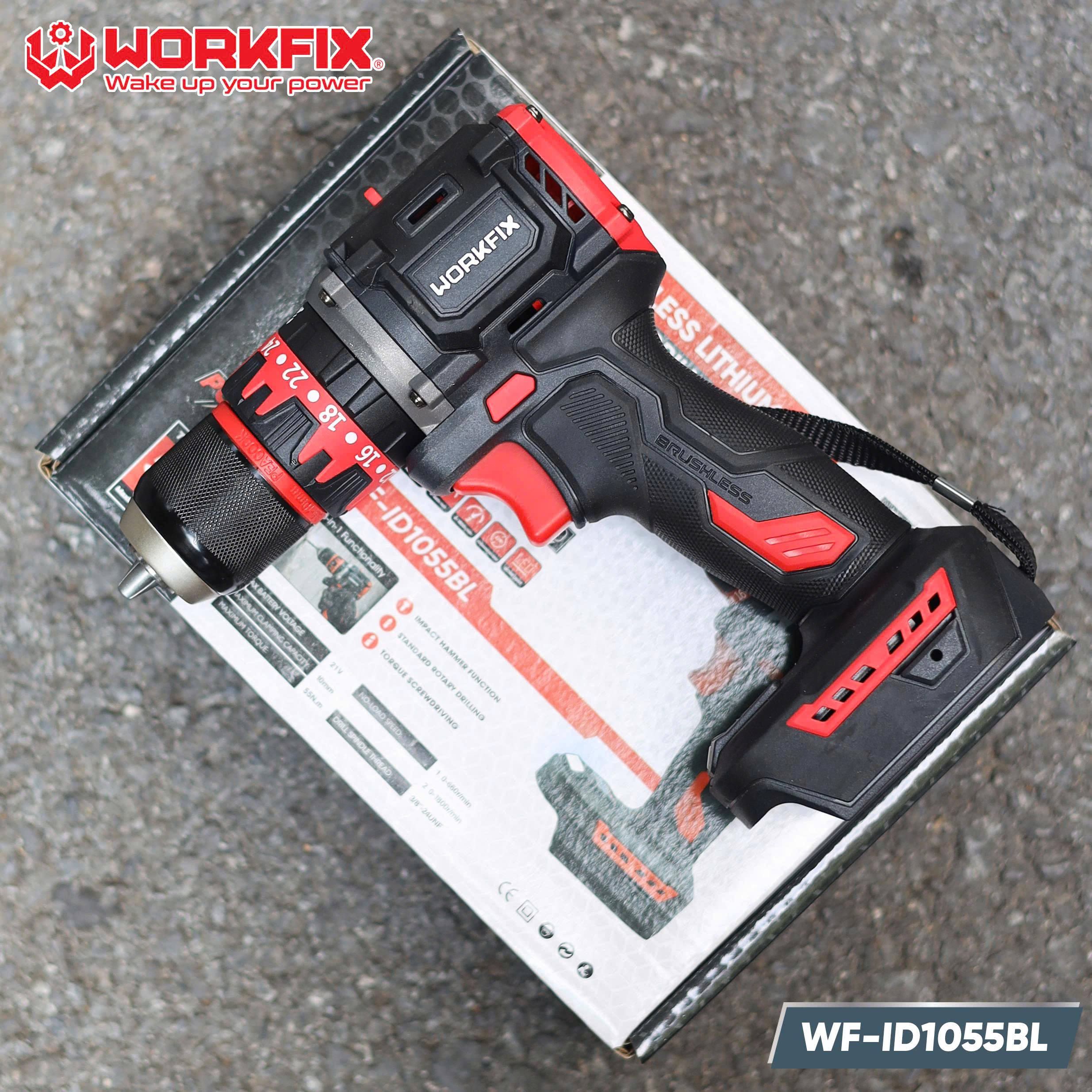 Thân máy khoan 3 chức năng Workfix WF-ID1055BL - Đầu kẹp 13mm Autolock 7 Thân máy khoan 3 chức năng Workfix WF-ID1055BL - Đầu kẹp 13mm Autolock - Ảnh 7