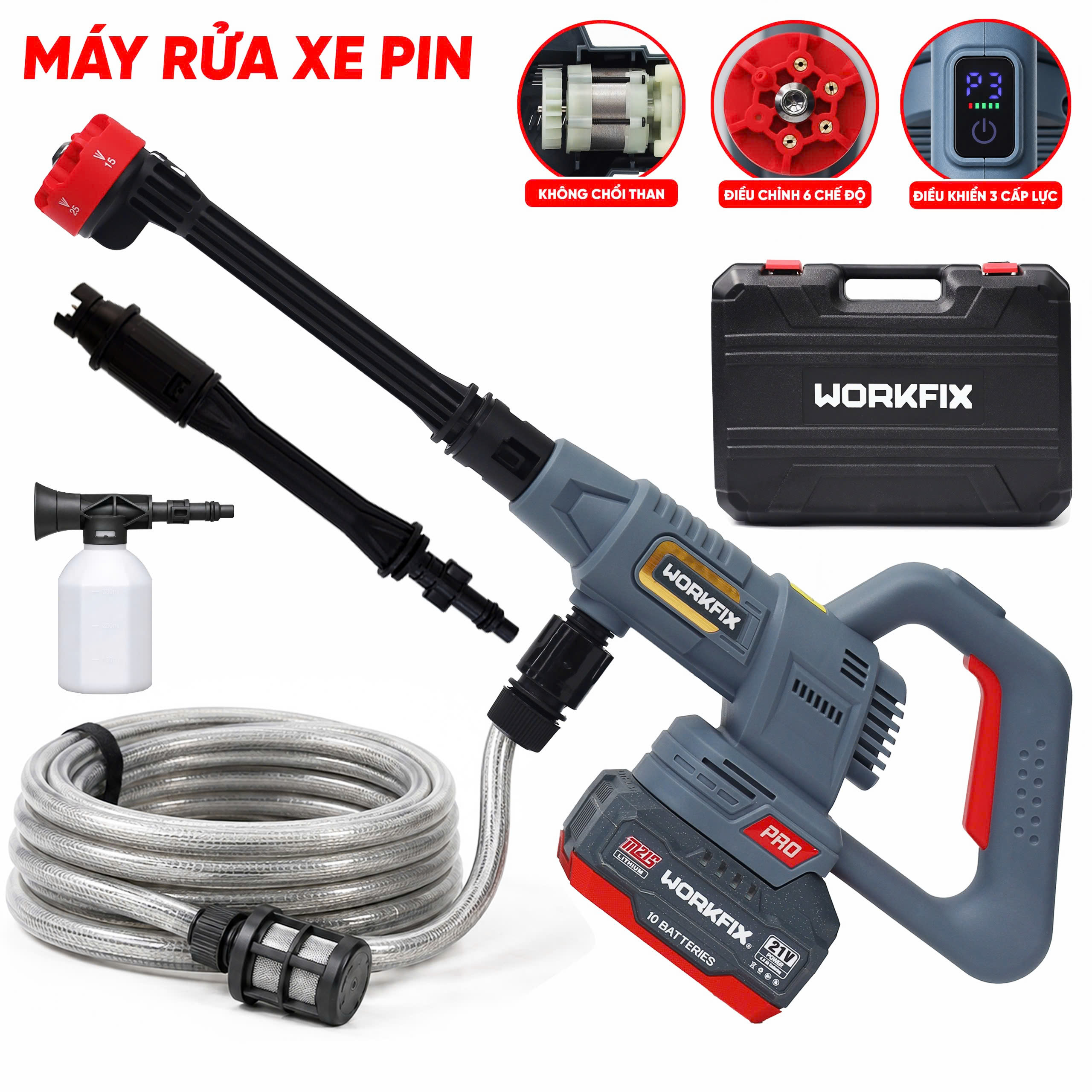Máy rửa xe pin Workfix WF-PW3820BL - Công suất 305W