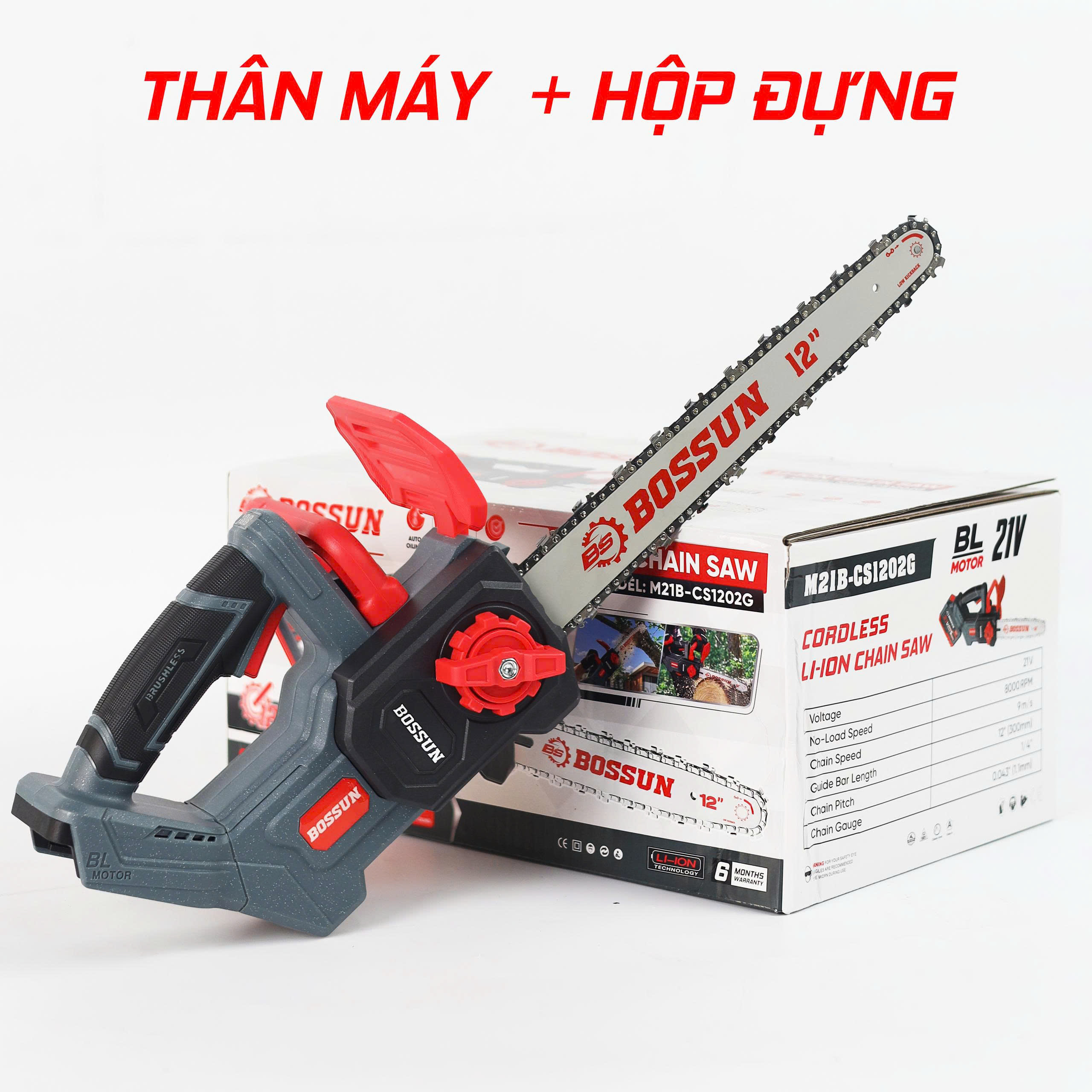 Máy cưa xích 12inch tra nhớt tự động Bossun M21B-CS1202G 3 Máy cưa xích 12inch tra nhớt tự động Bossun M21B-CS1202G - Ảnh 3